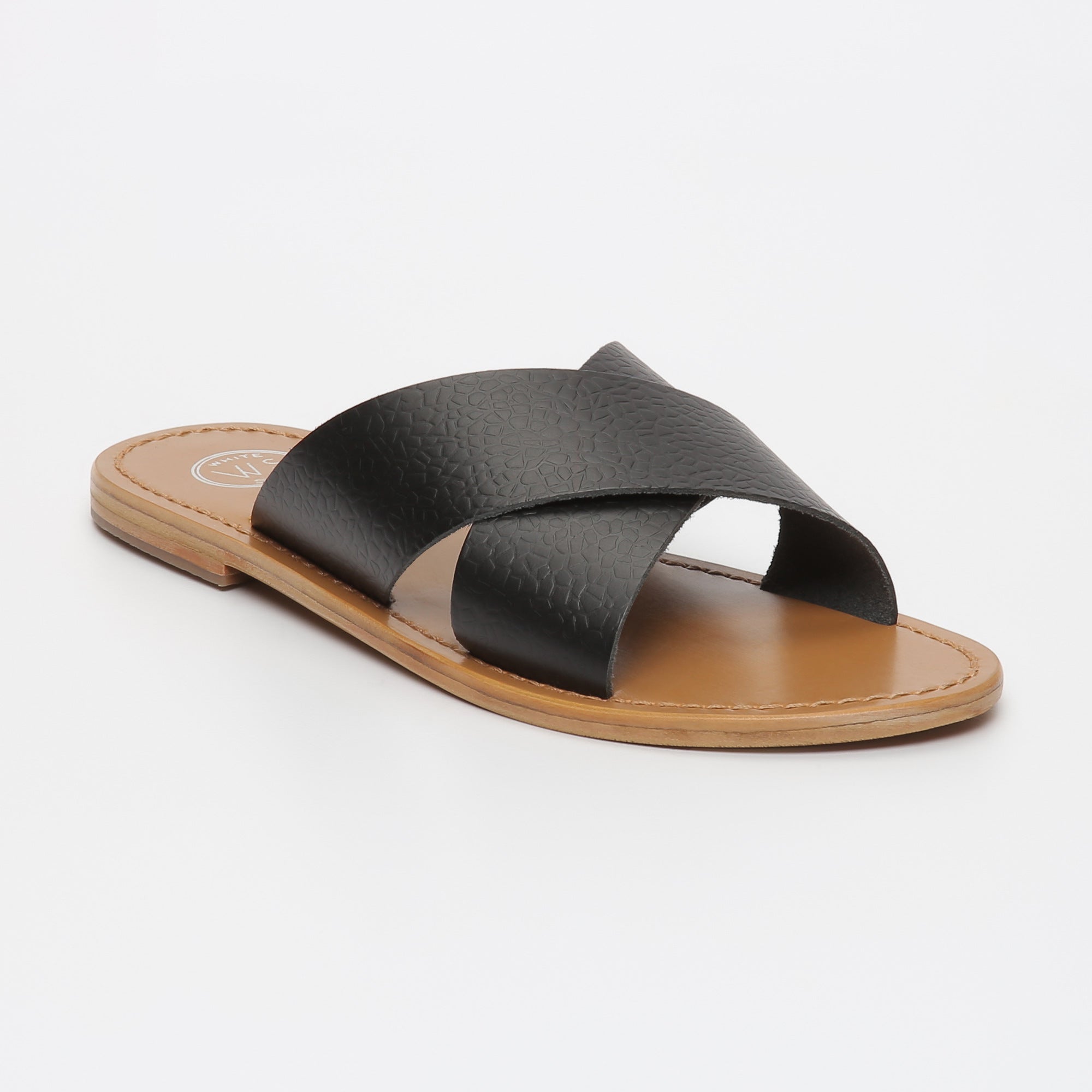LANRUEN mules en cuir noir