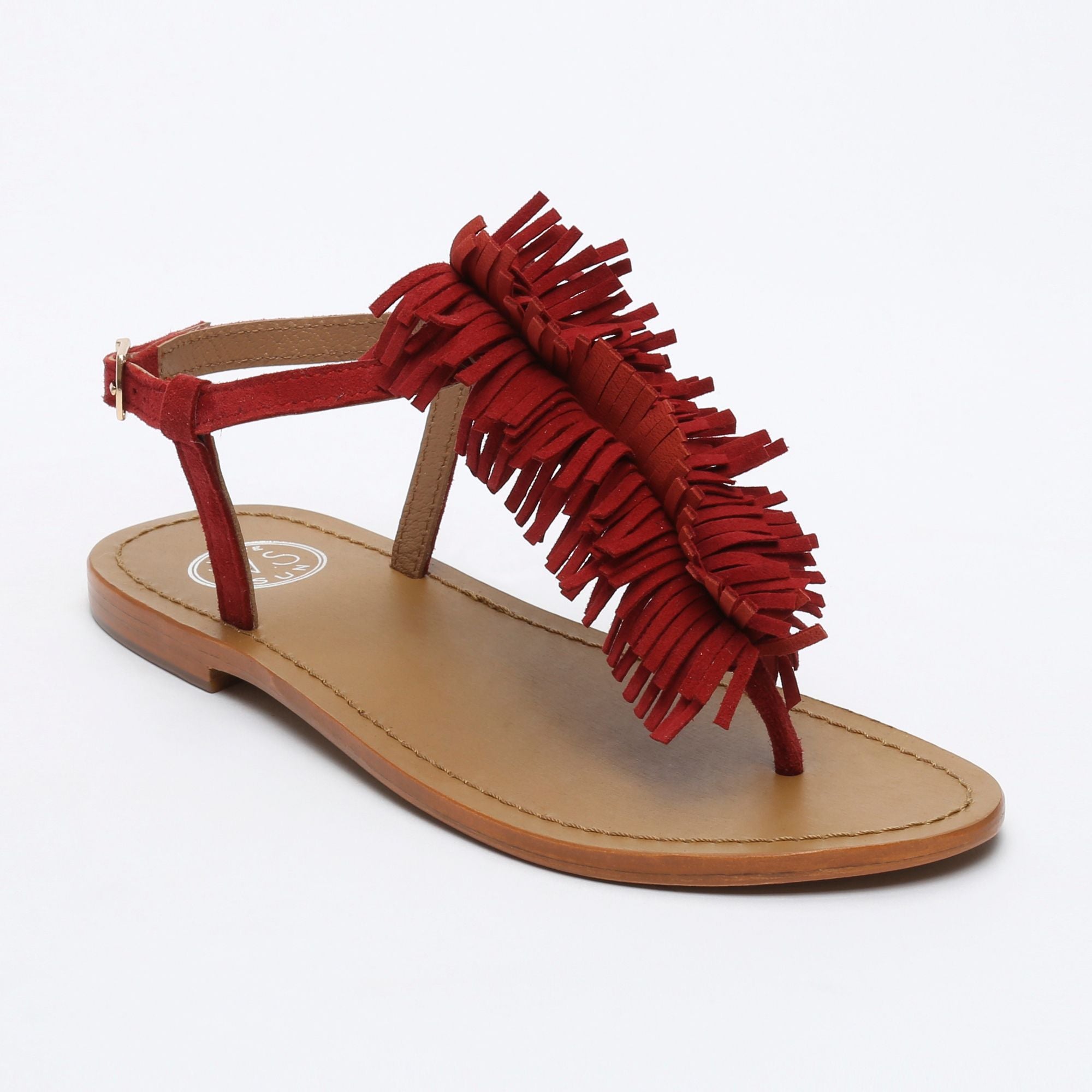 HYDATINA sandales entre doigt fantaisie en cuir rouge