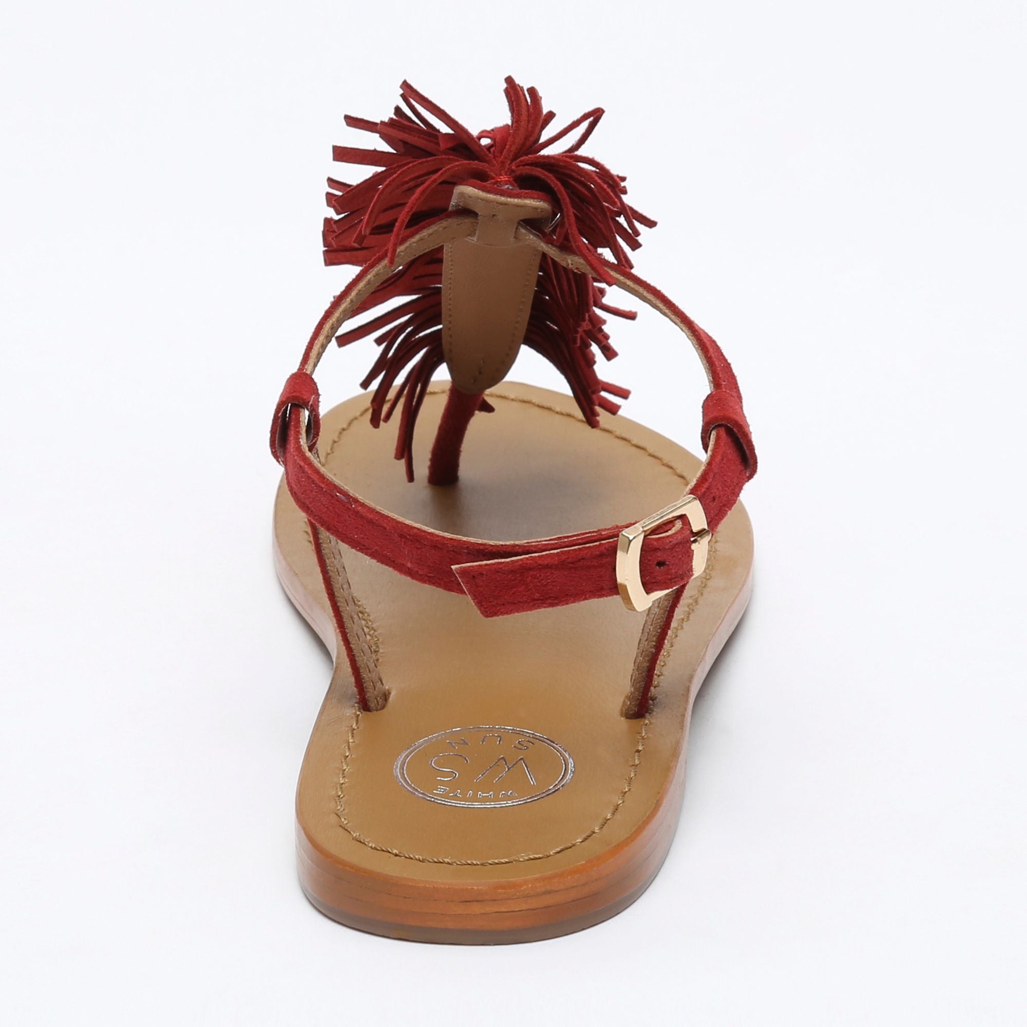 HYDATINA sandales entre doigt fantaisie en cuir rouge