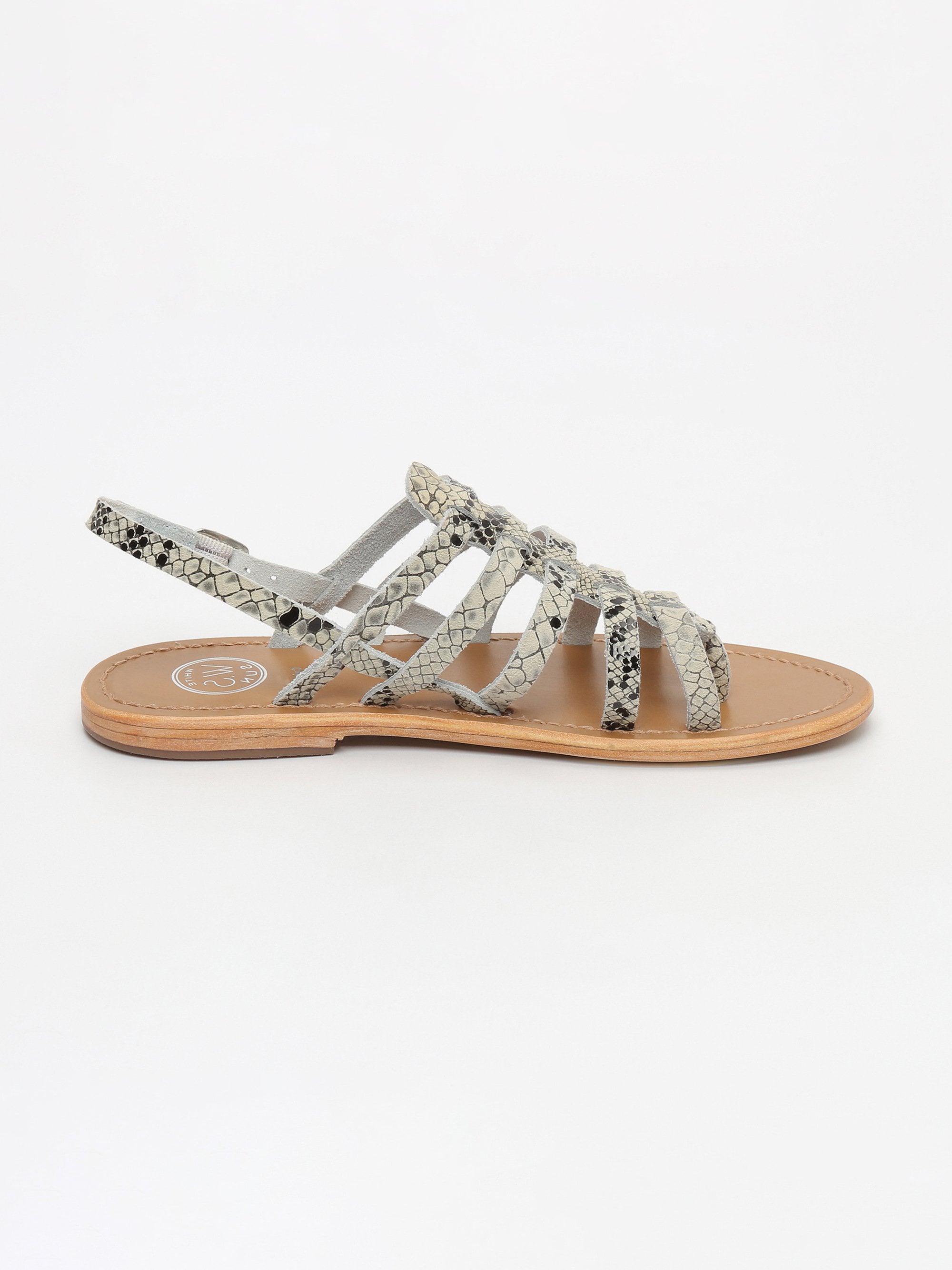 FUSINUS sandales spartiates animal en cuir serpent