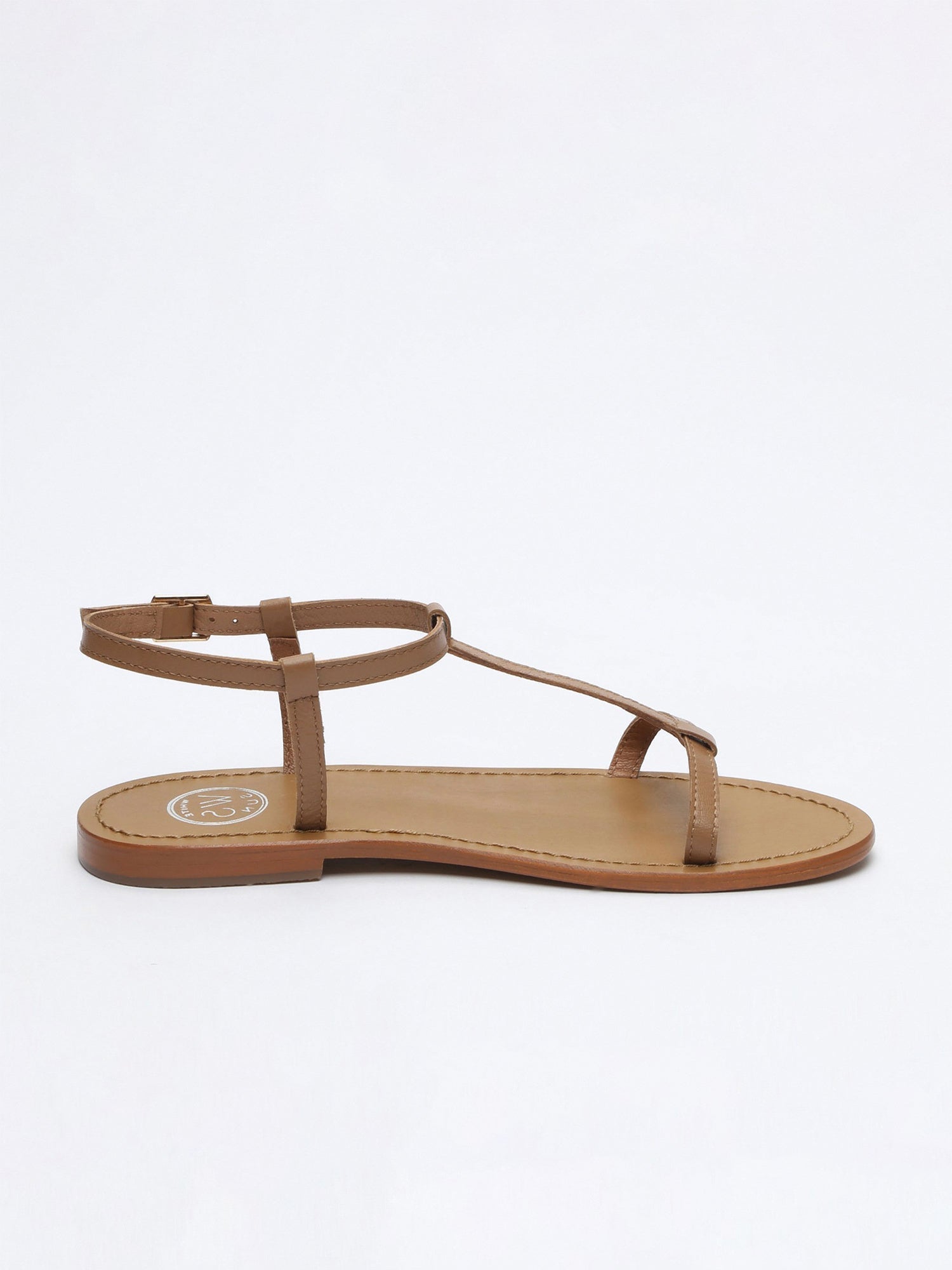 LAGORN sandales en cuir camel