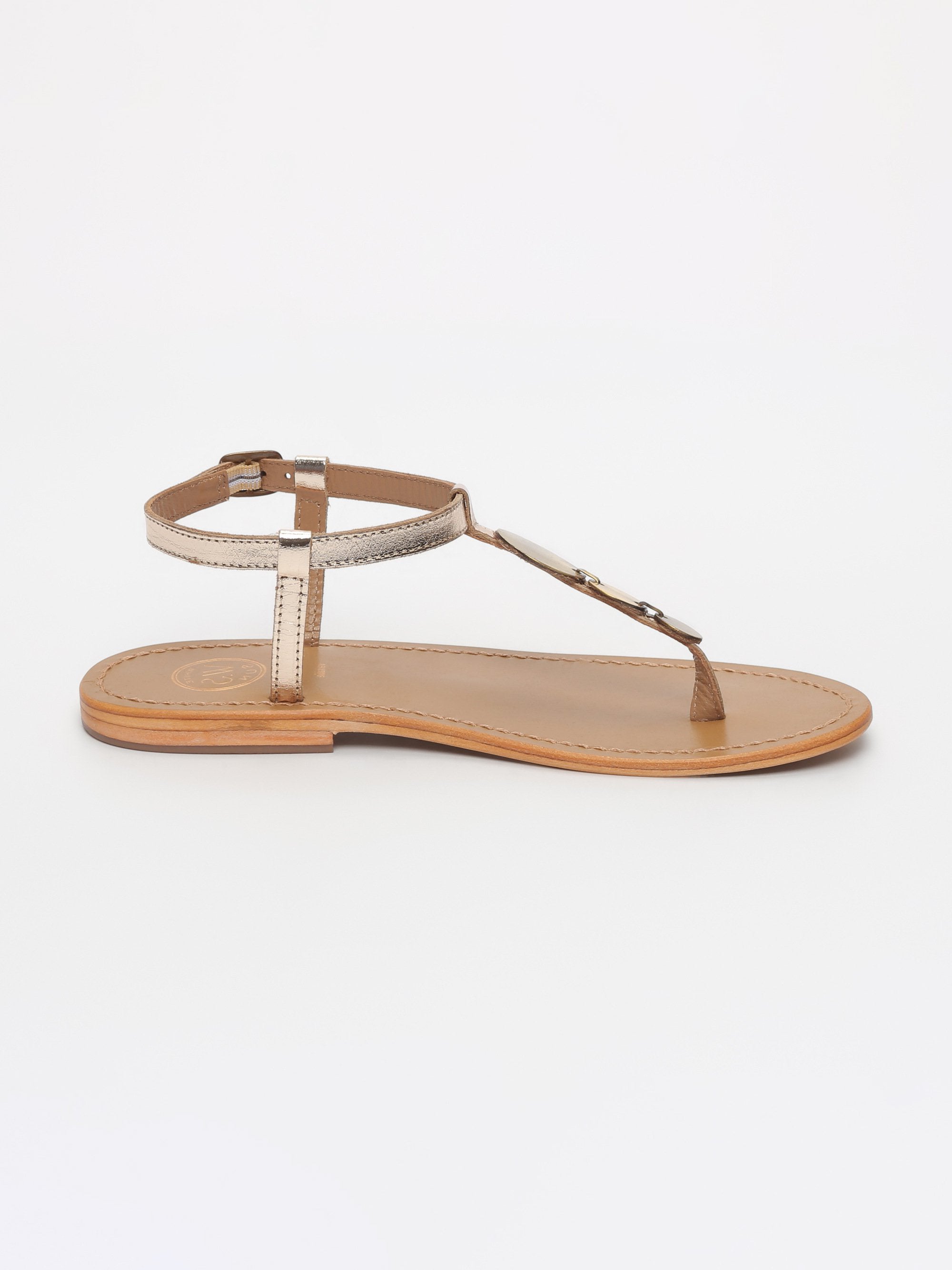 CYMATIUM sandales entre doigt fantaisie en cuir or