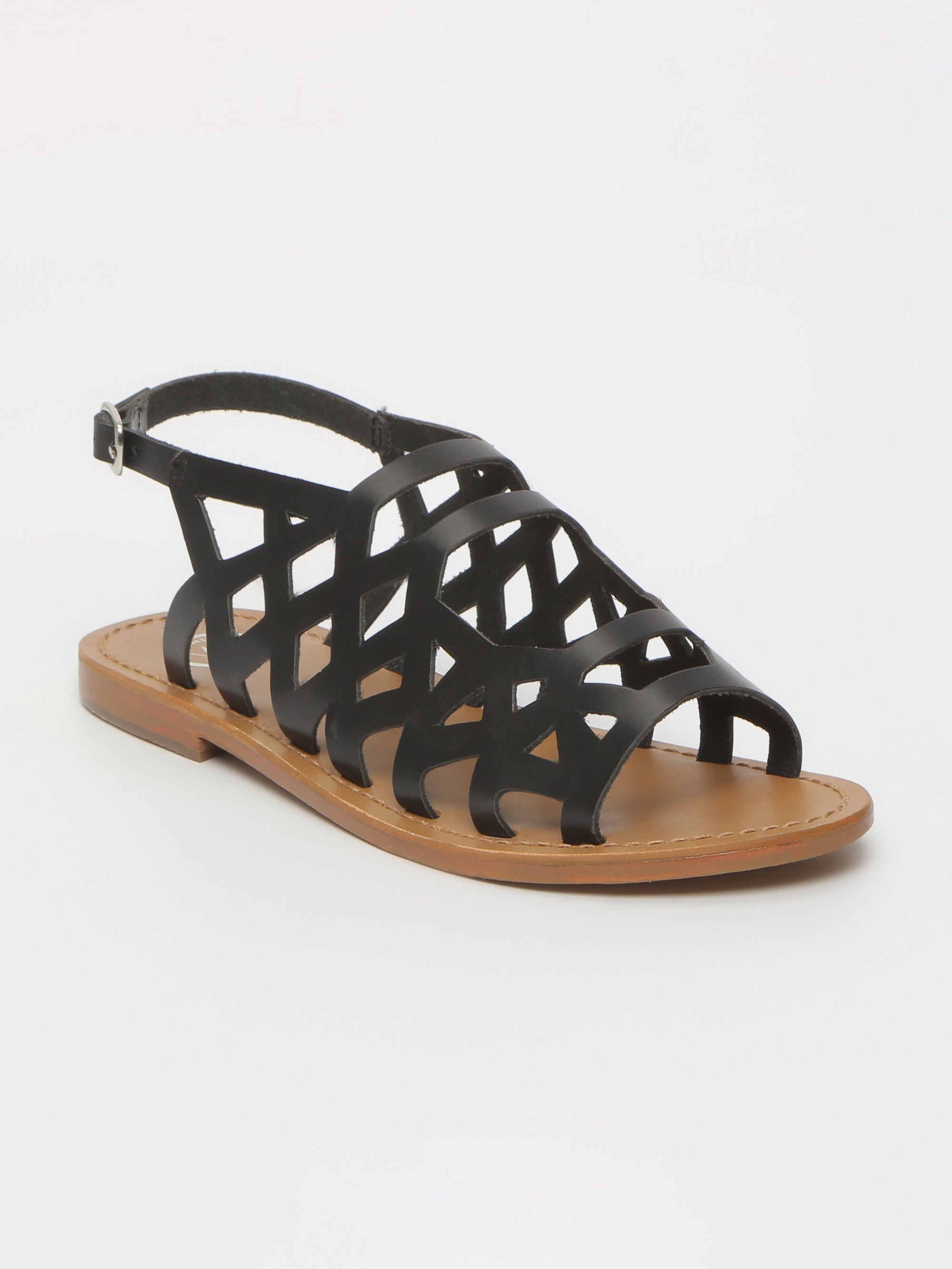 ARACATI sandales en cuir noir