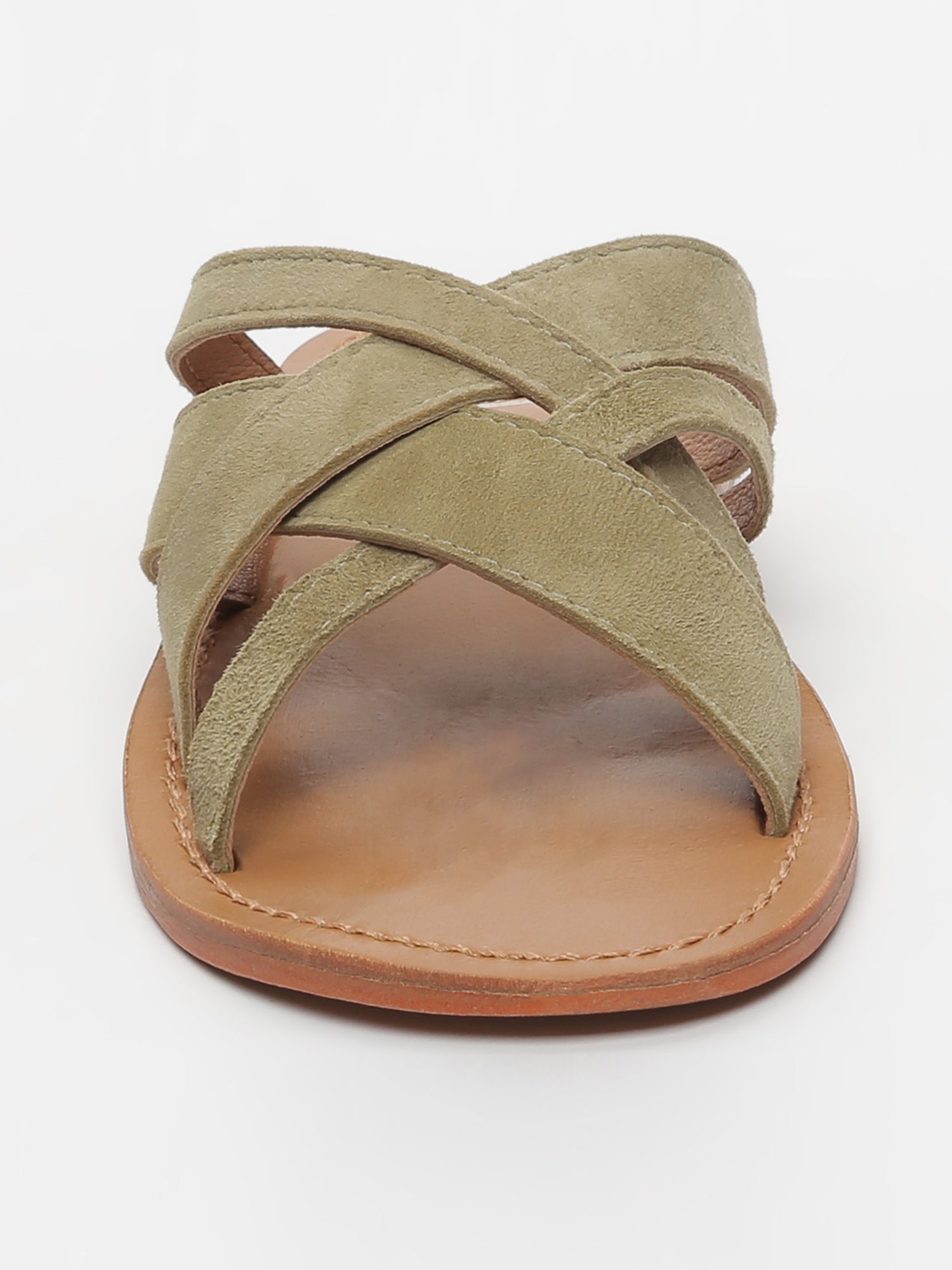 CLOT mules en cuir kaki