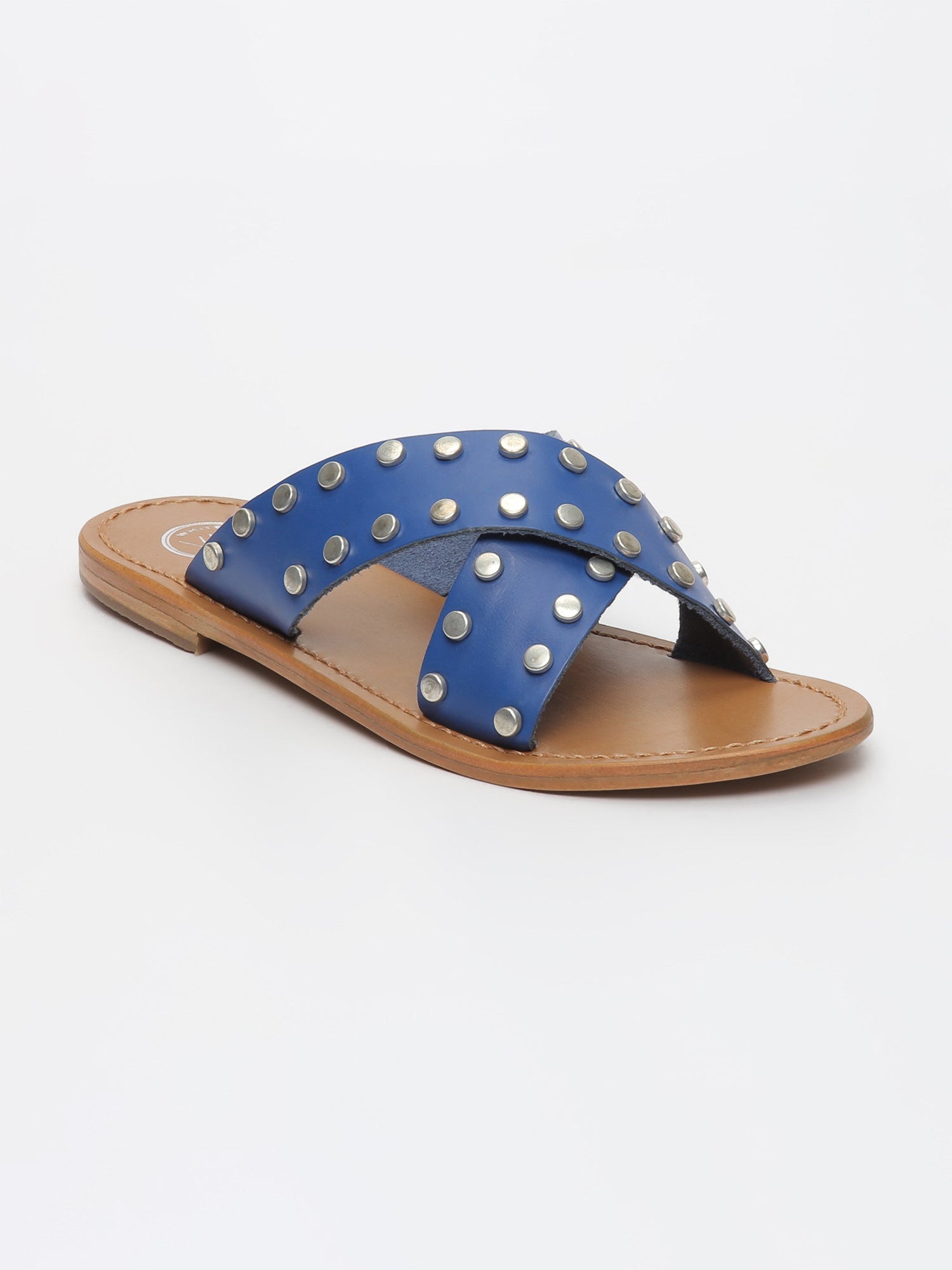 ILLETES sandales en cuir bleu électrique