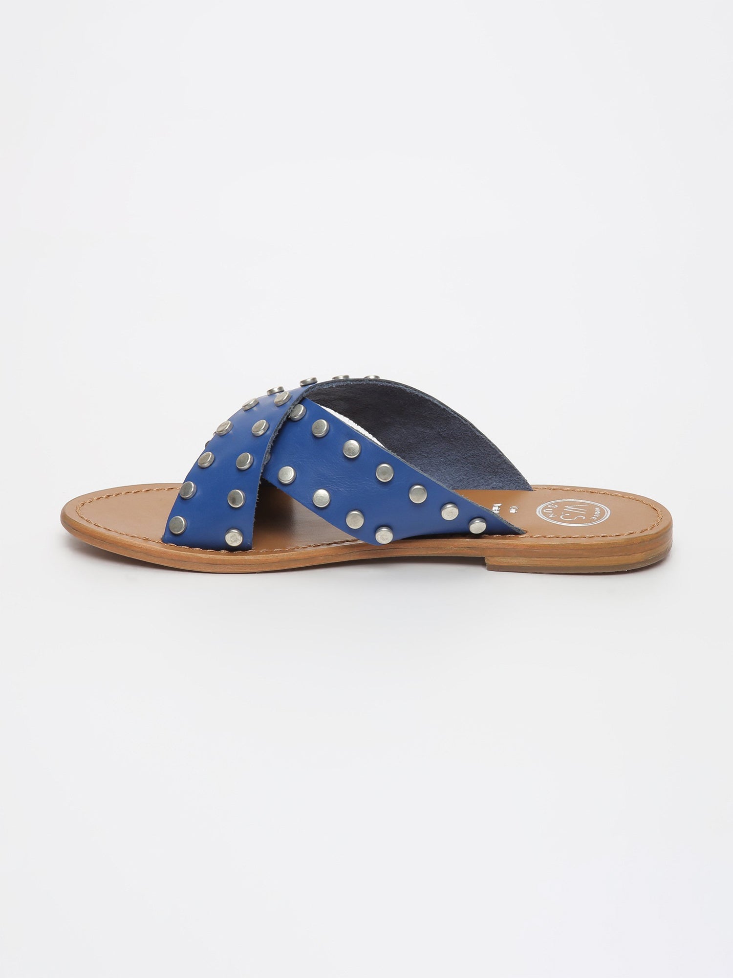 ILLETES sandales en cuir bleu électrique