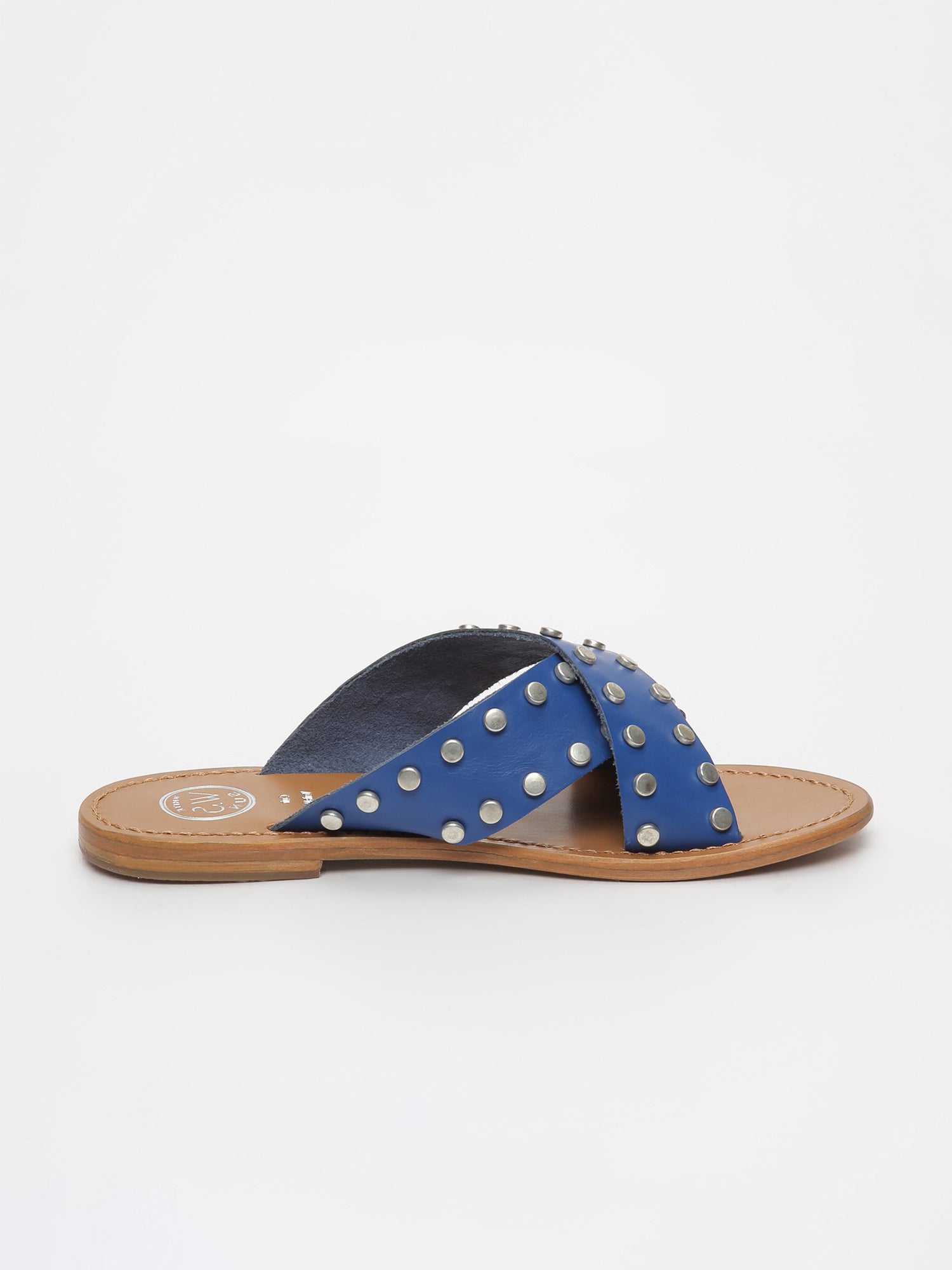 ILLETES sandales en cuir bleu électrique