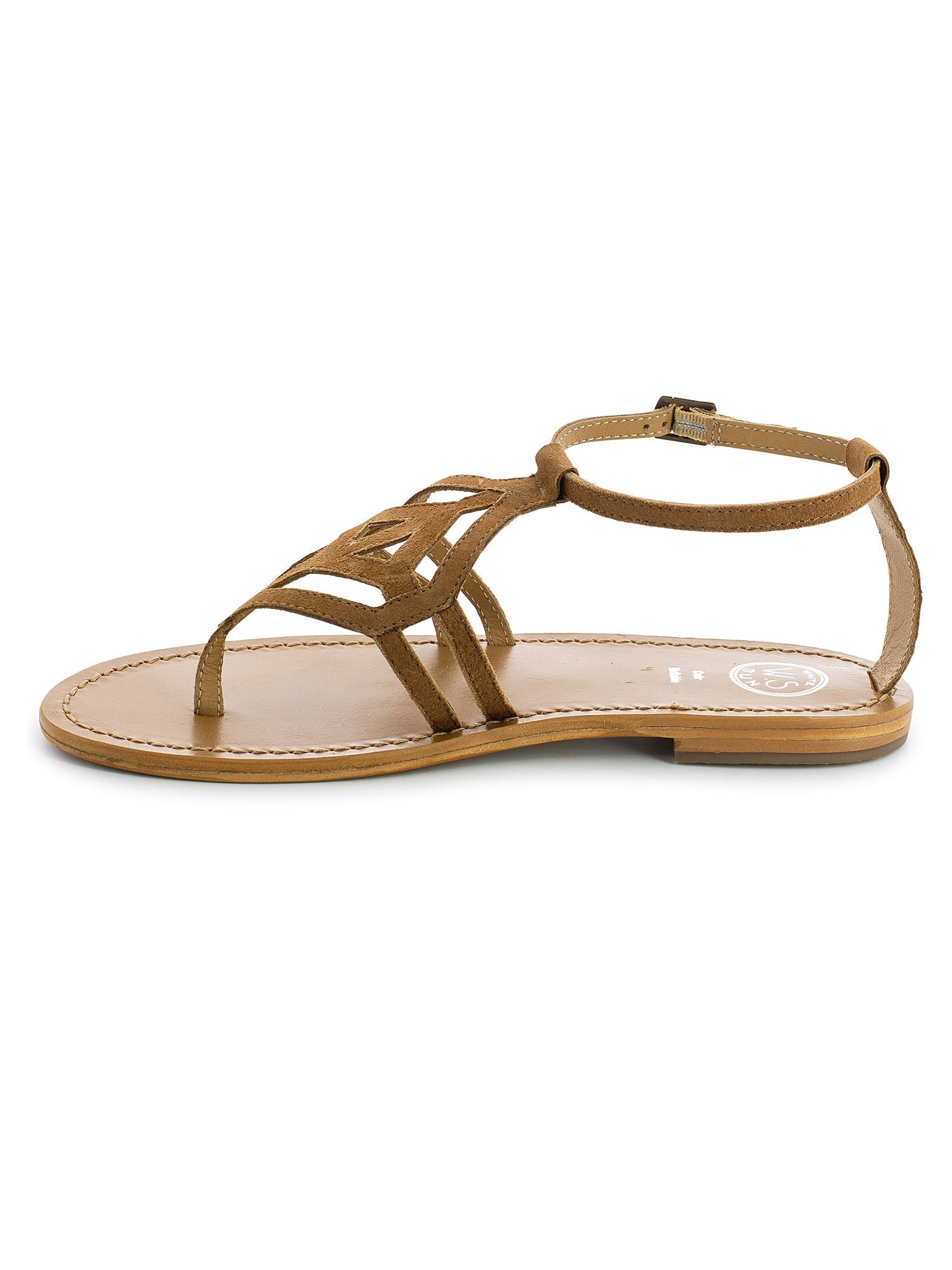 FORTI sandales entre doigt en cuir camel
