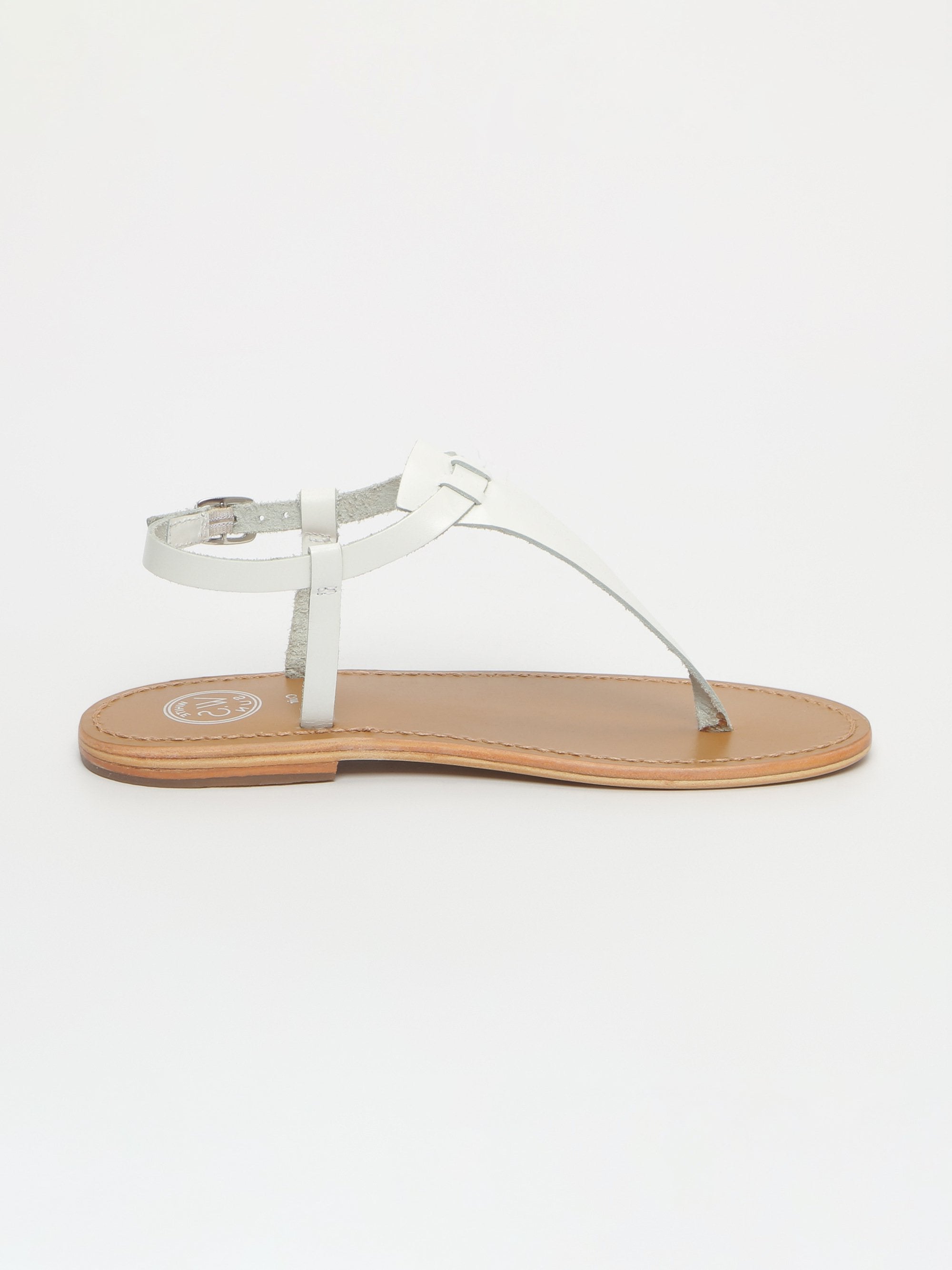 BULLA sandales entre doigt en cuir blanc