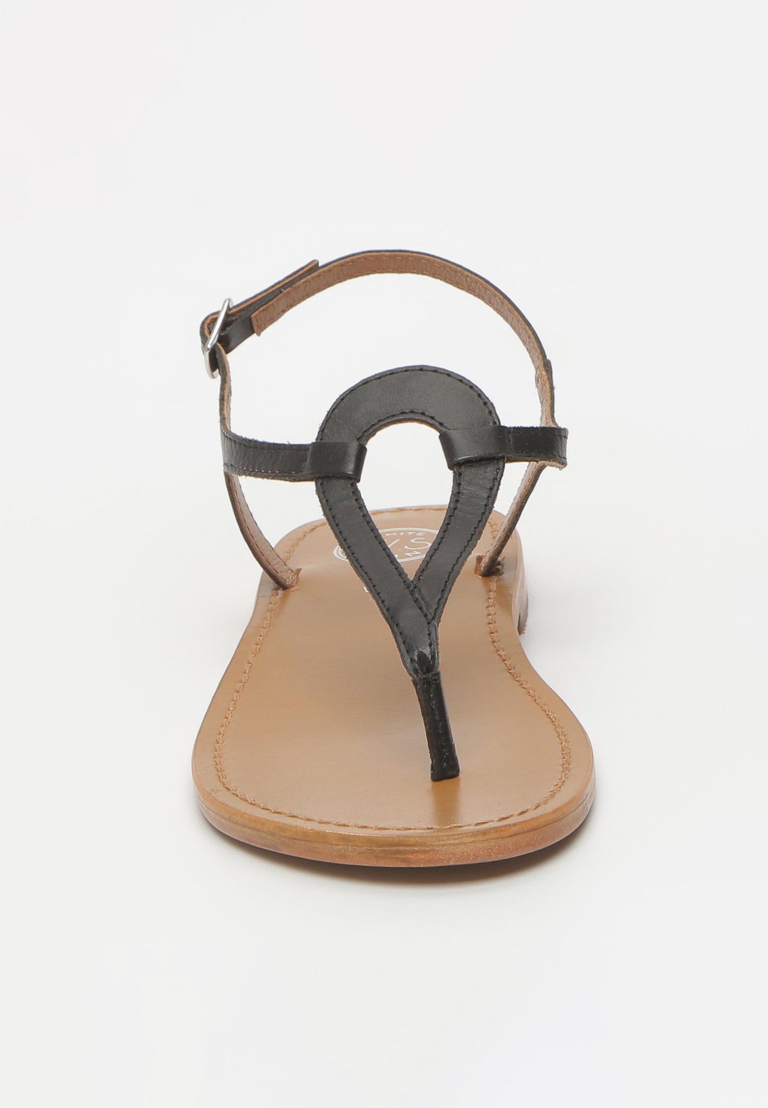 VARDE sandales entre doigt en cuir noir