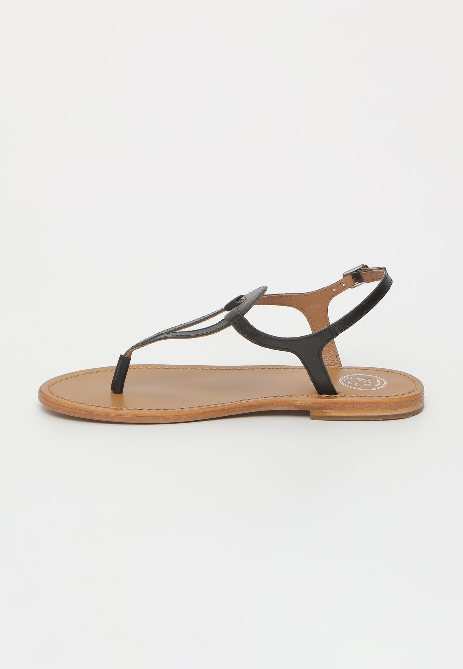 VARDE sandales entre doigt en cuir noir