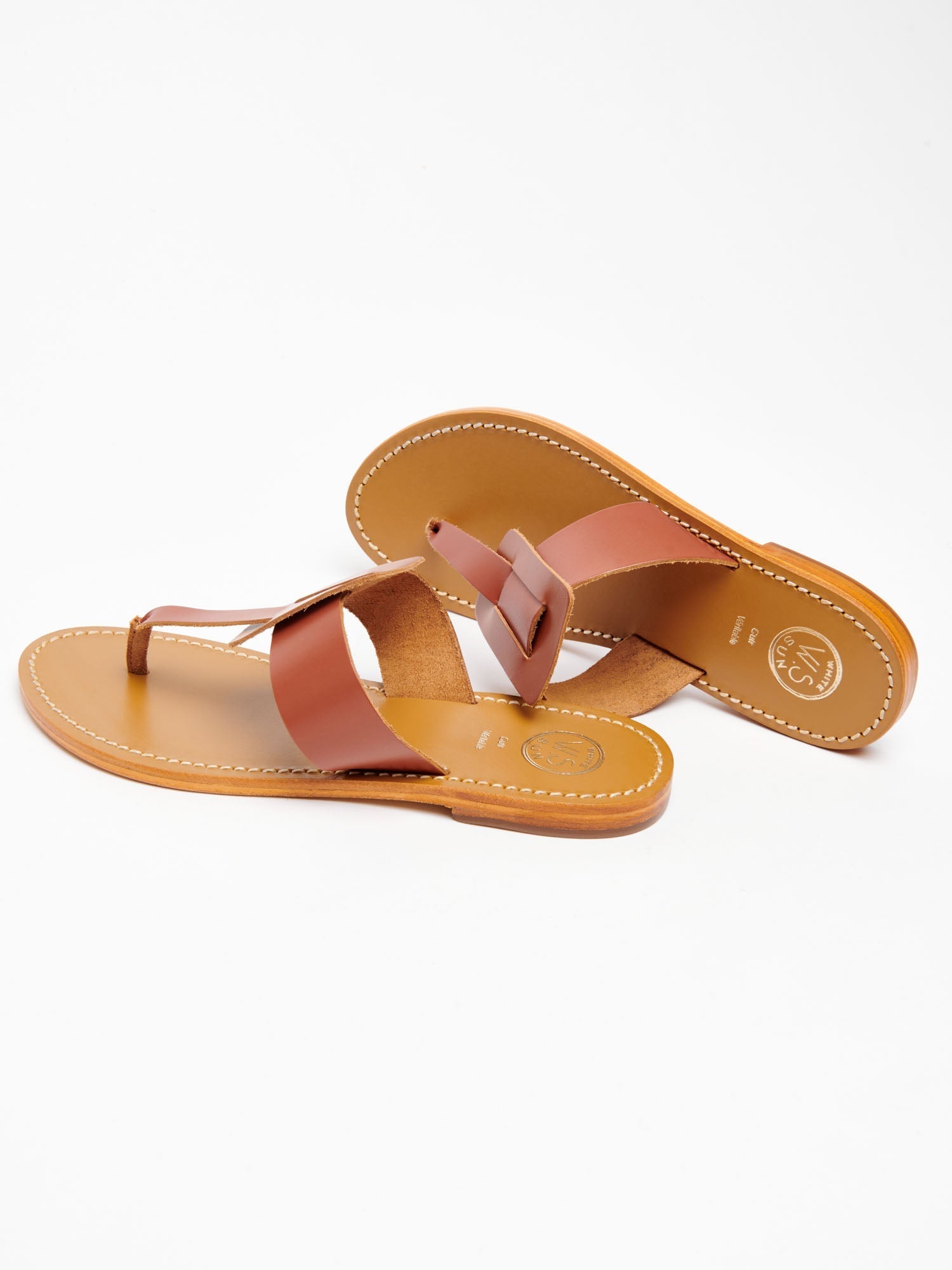 TOMER sandales en cuir camel
