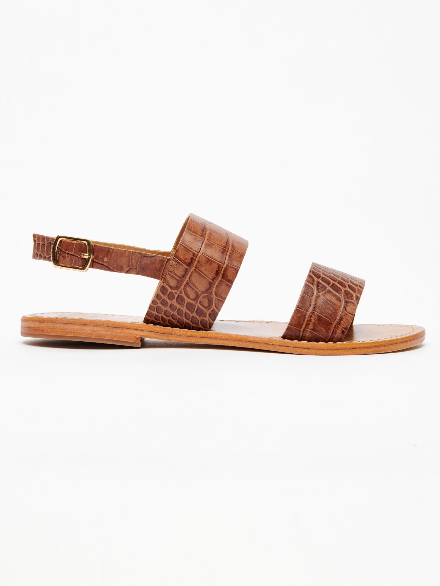 DILETTA sandales en cuir croco brun