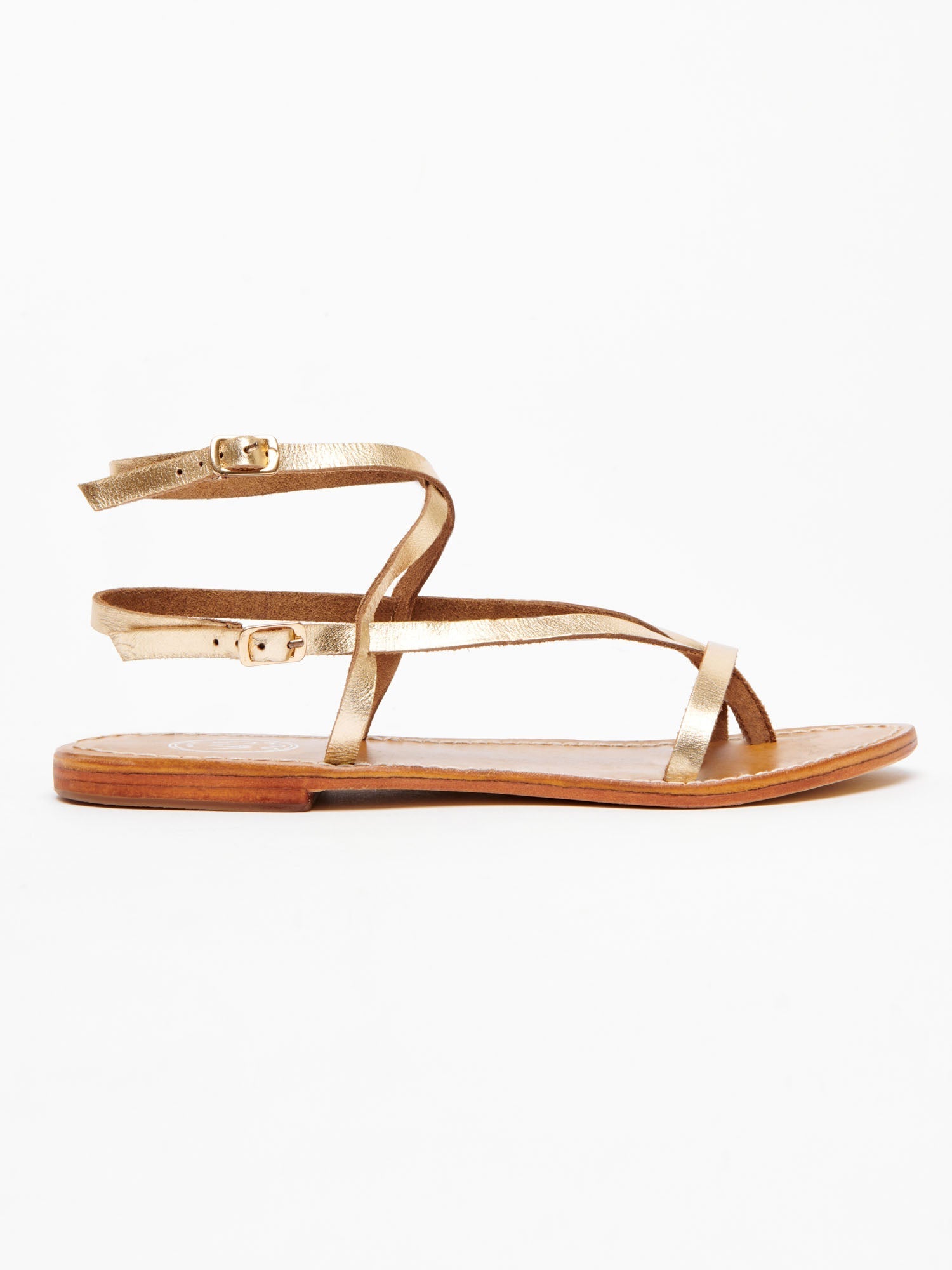 CEARA sandales en cuir or foncé