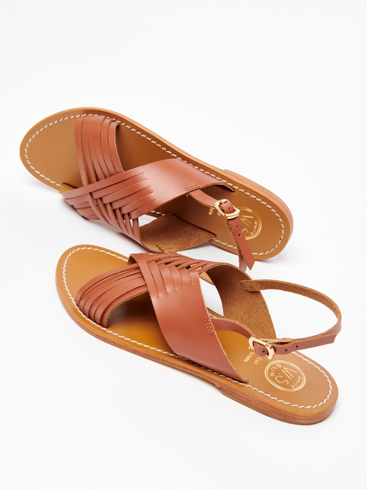 WINTERA sandales en cuir camel