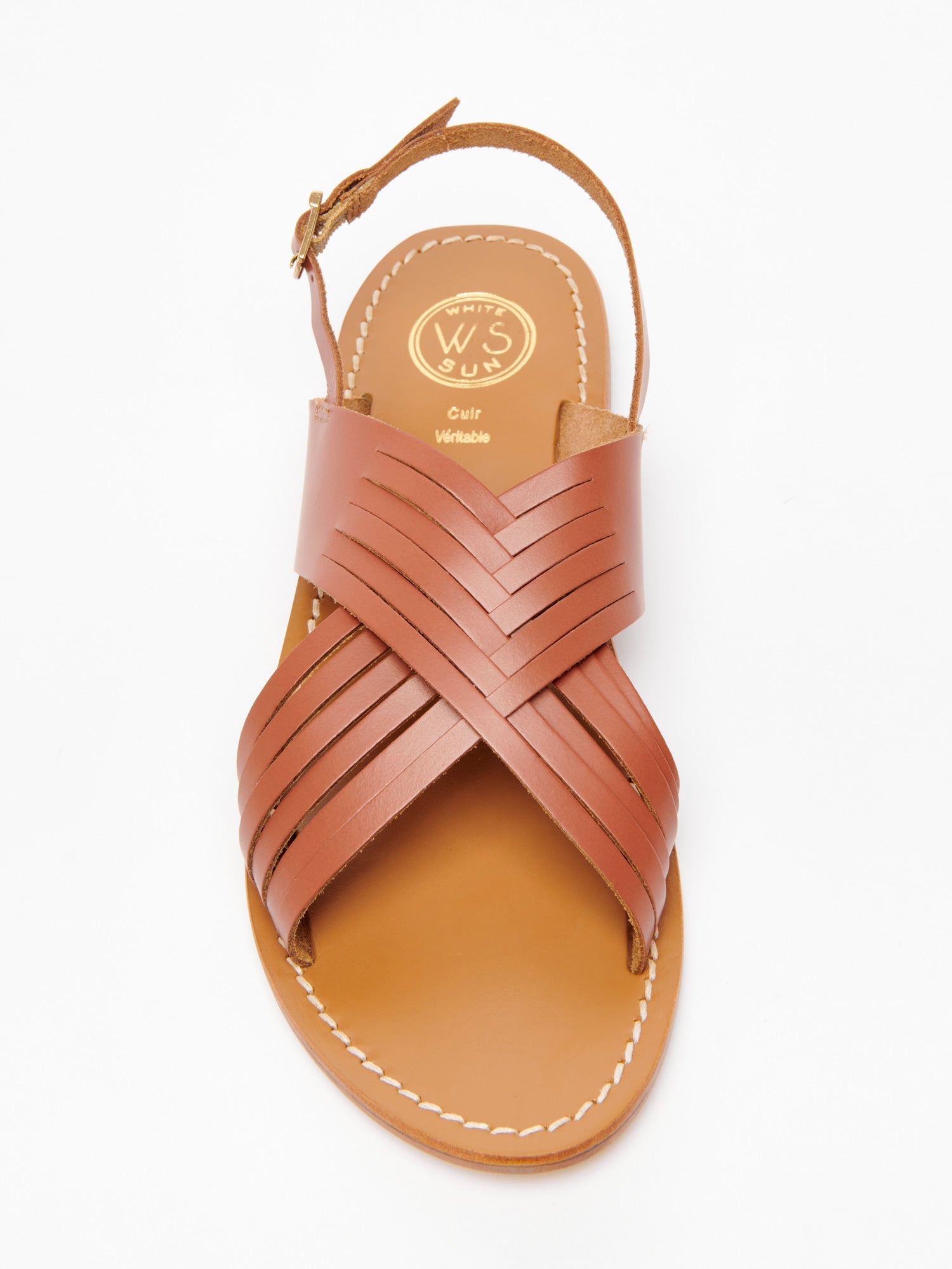 WINTERA sandales en cuir camel