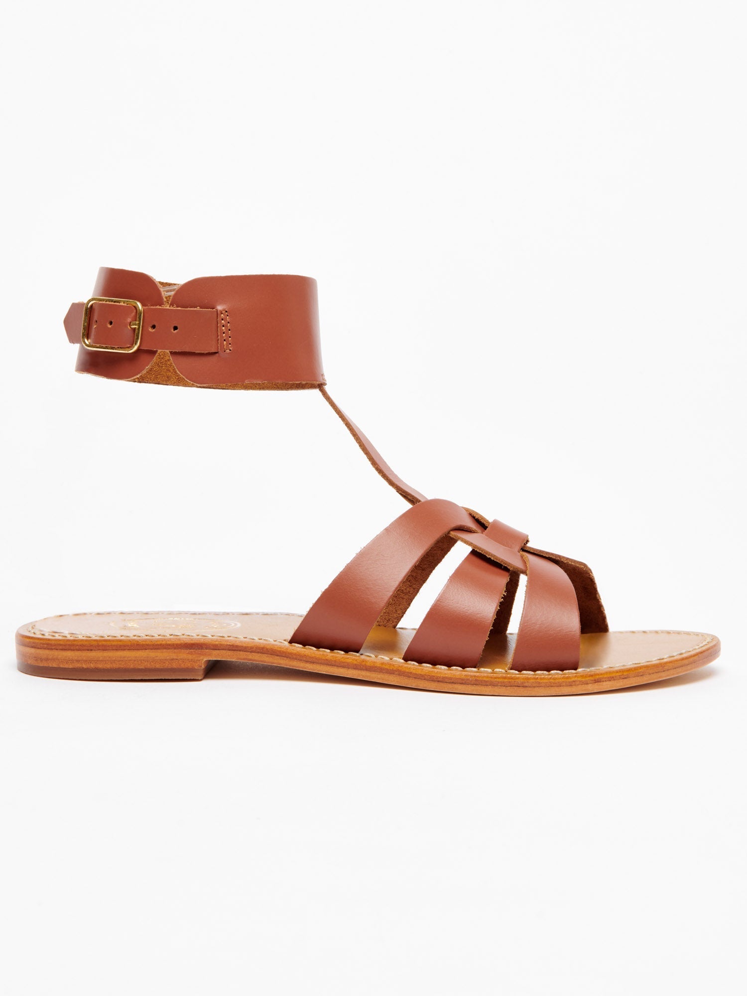 CESARINE sandales en cuir camel
