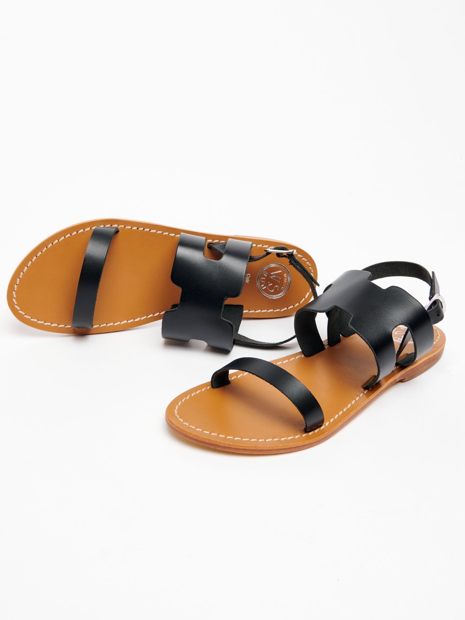 DAVITZA sandales en cuir noir