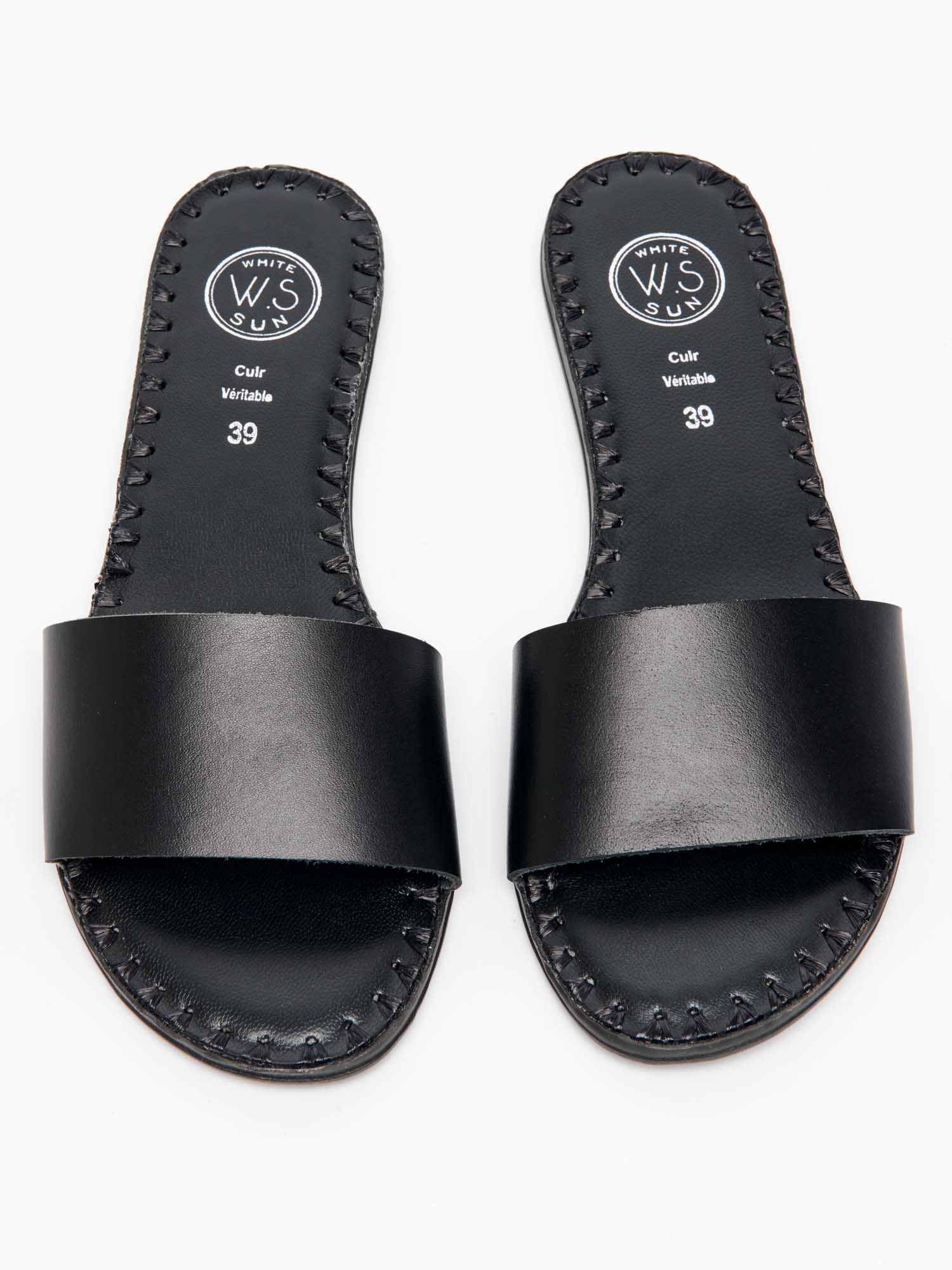 AZIO sandales en cuir noir