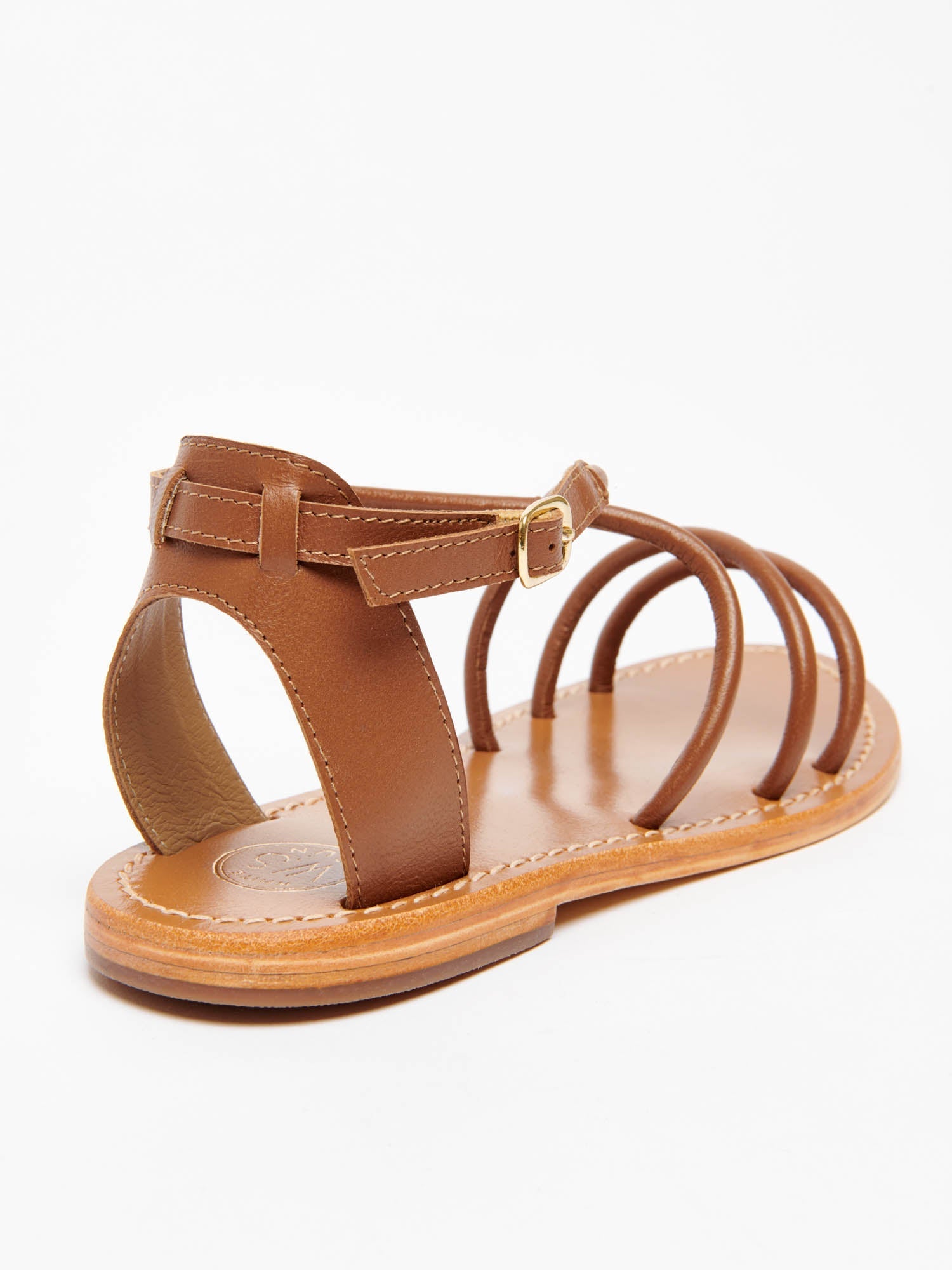 THEANO sandales en cuir camel