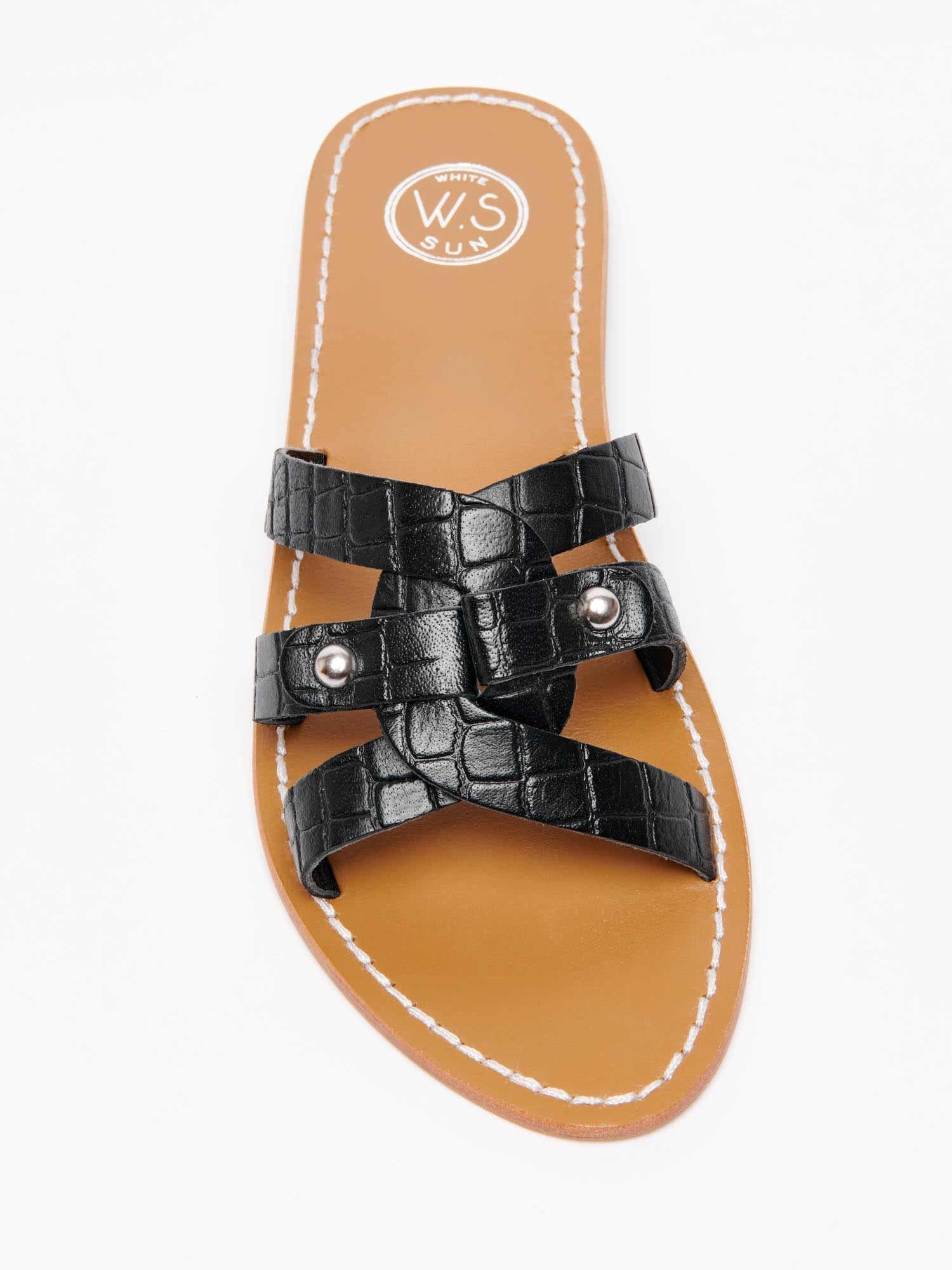 MARIANI sandales en cuir noir