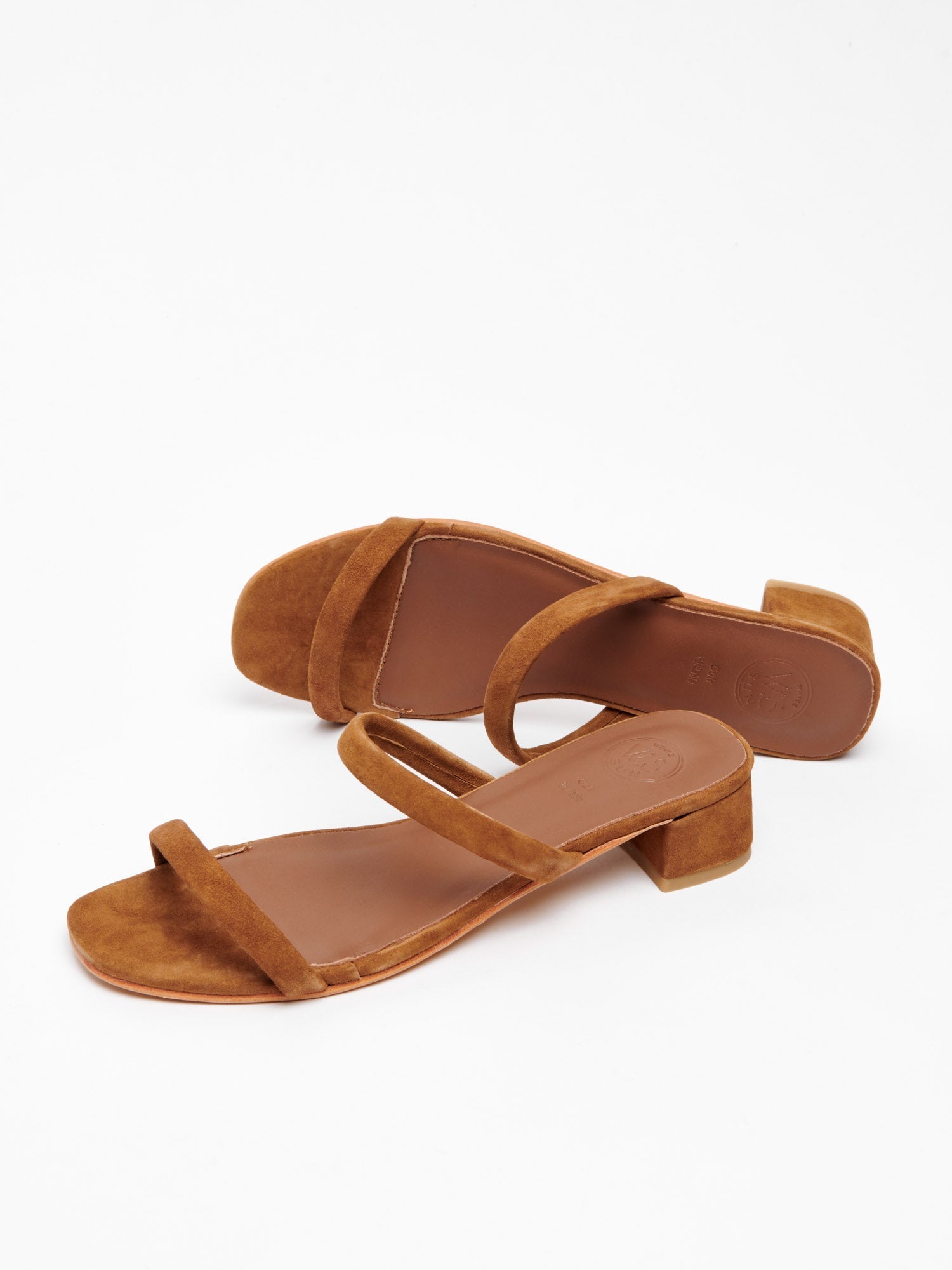 ETANIAL mules talon en cuir camel