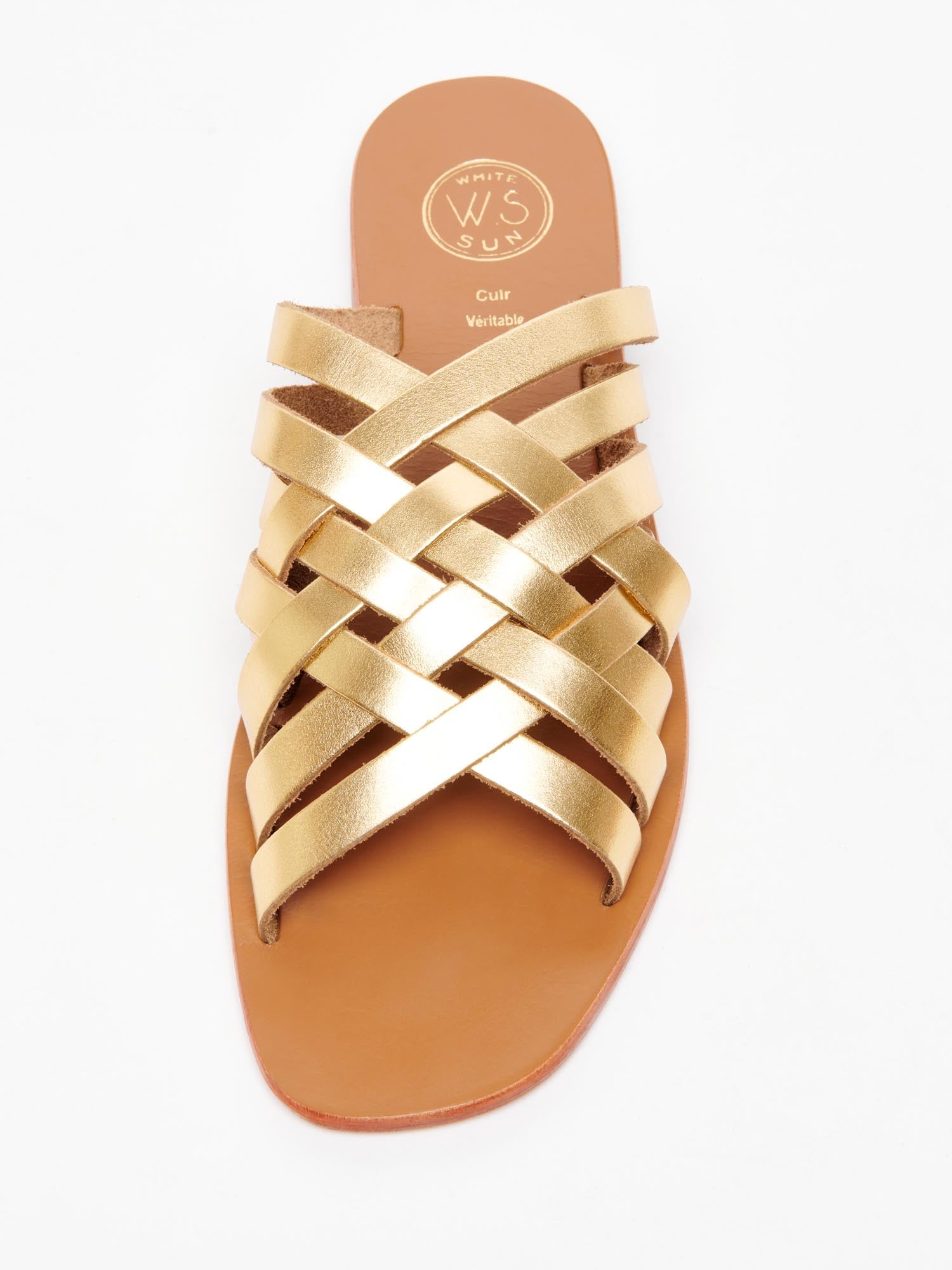 AFSHIN sandales en cuir or foncé