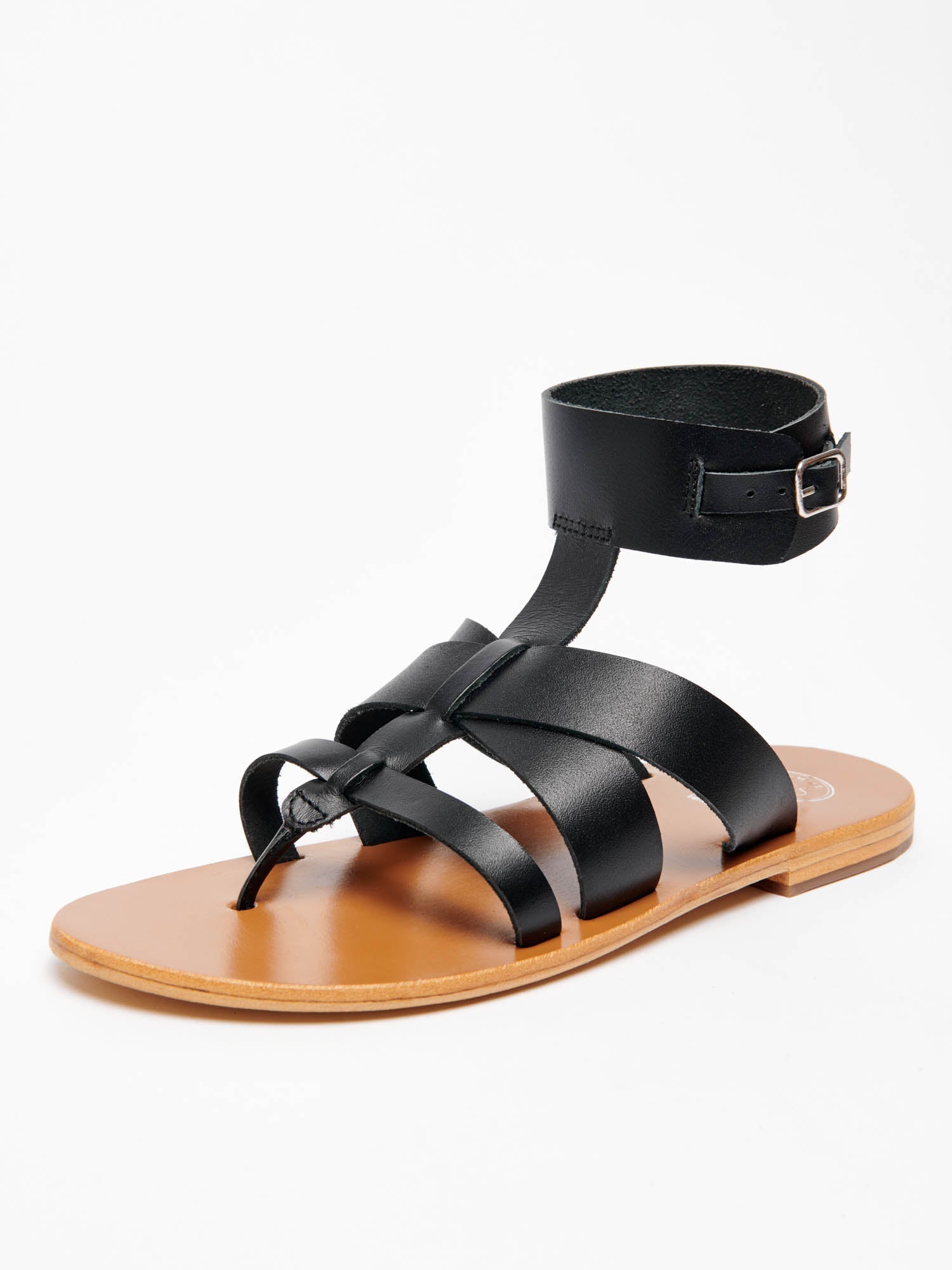 AYDIN sandales en cuir noir