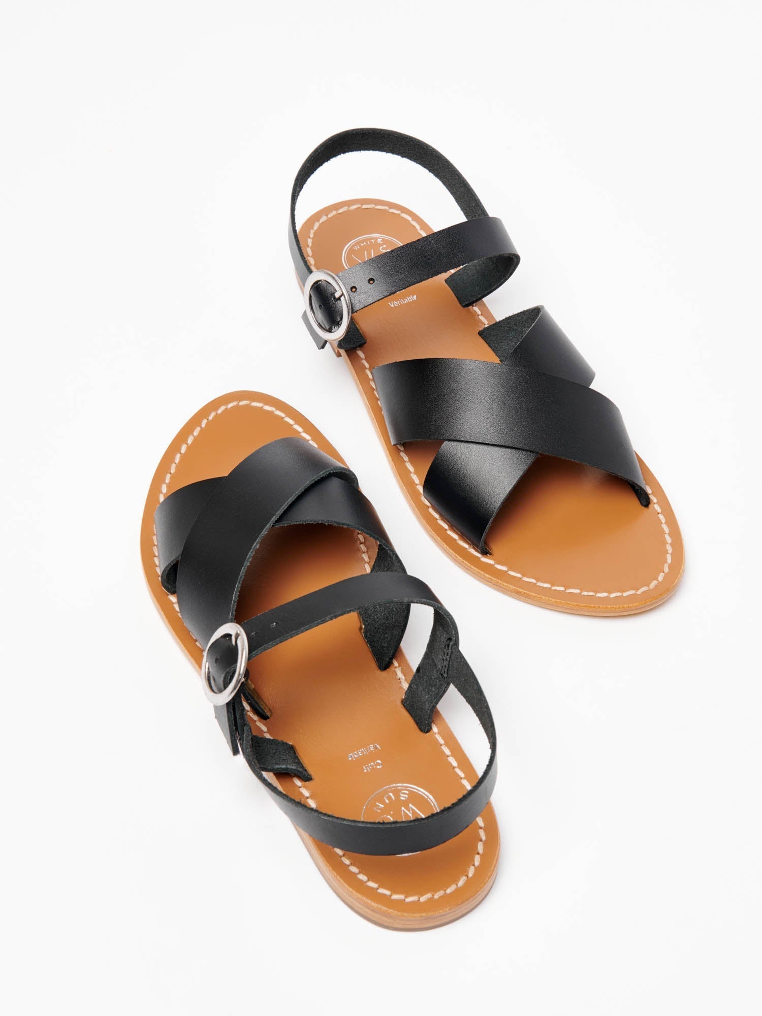 ANOUSHA sandales en cuir noir