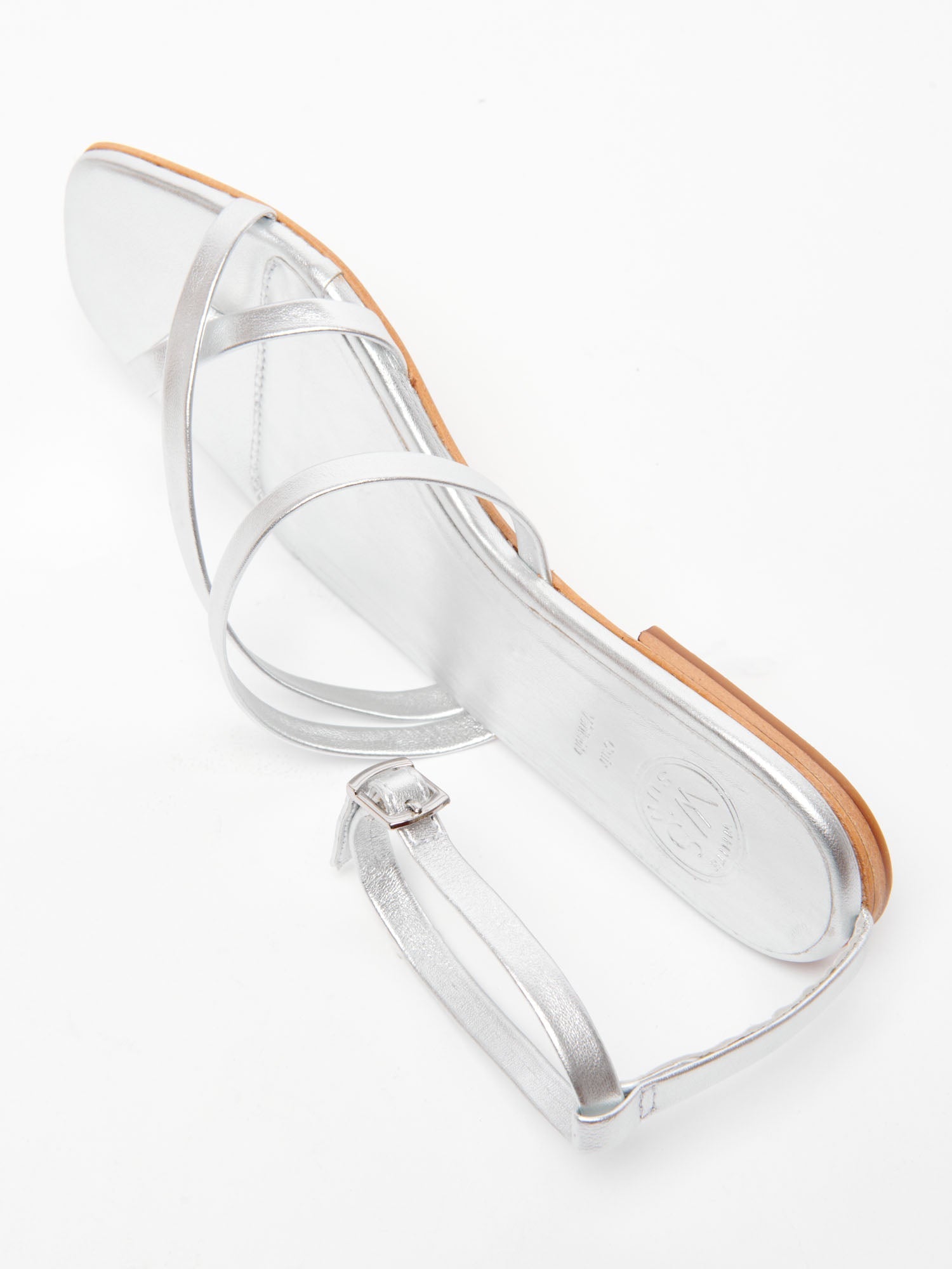 HESA sandales en cuir argent