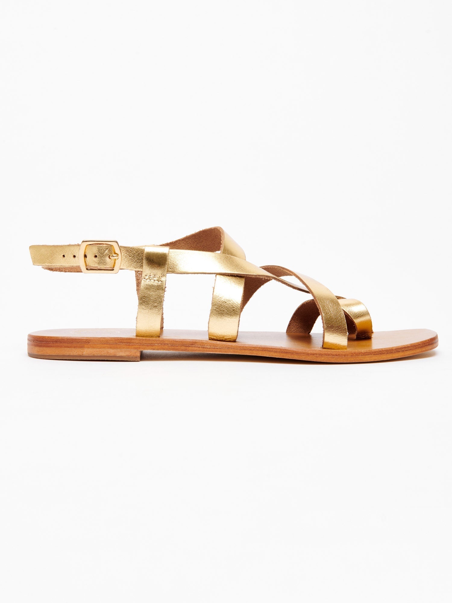 SADINA sandales entre doigt en cuir or foncé