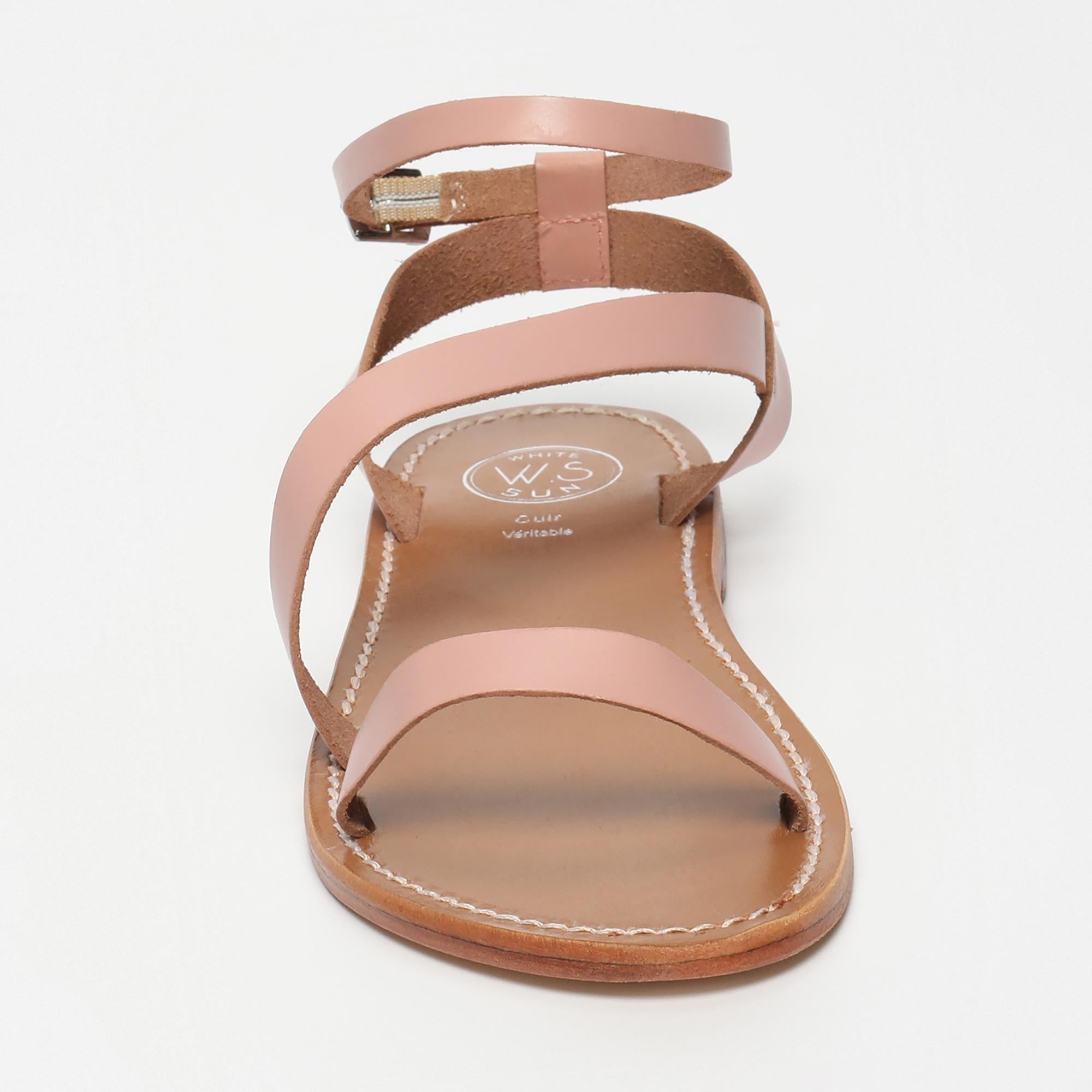 XIGALA sandales bracelet de cheville en cuir rose