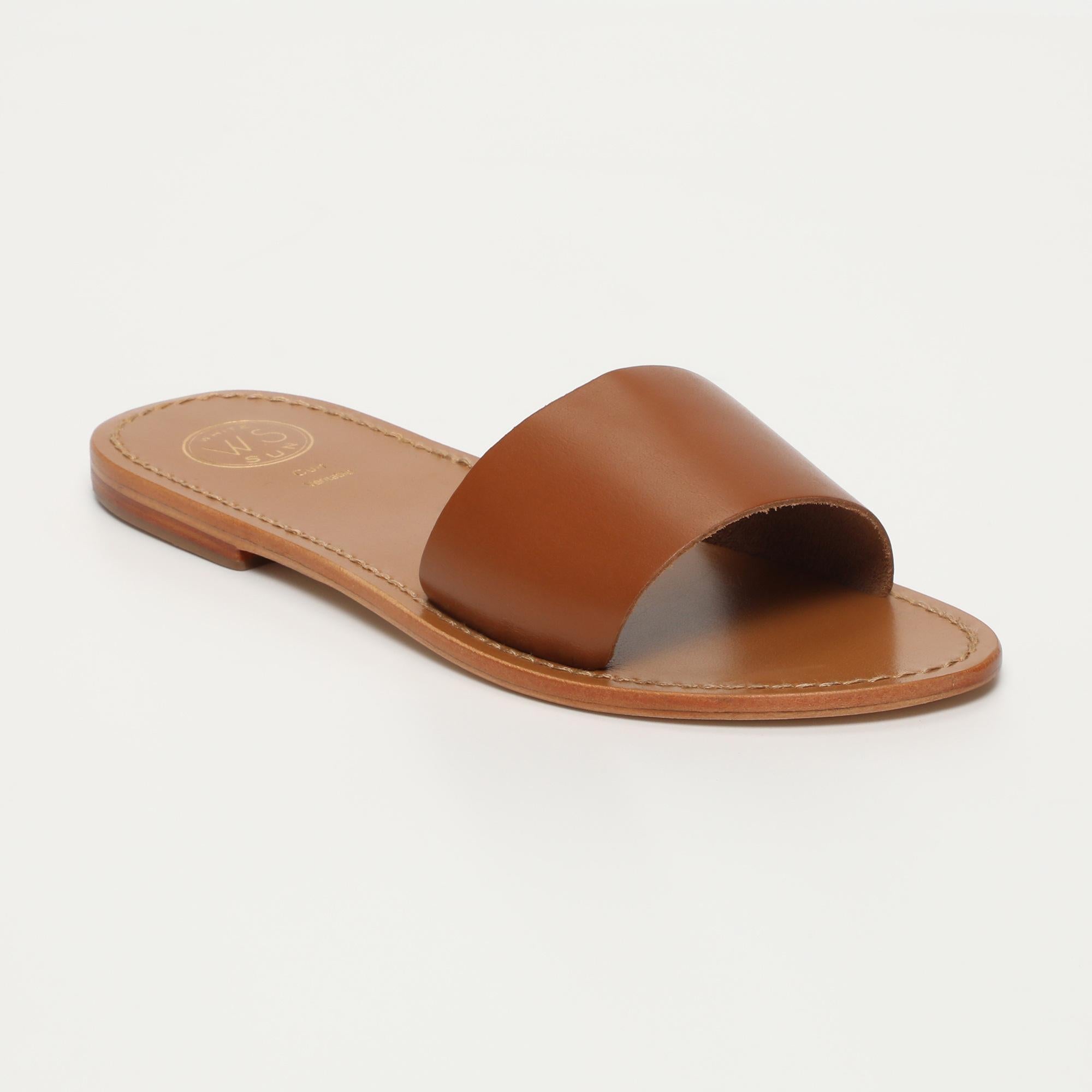 YORK mules en cuir camel
