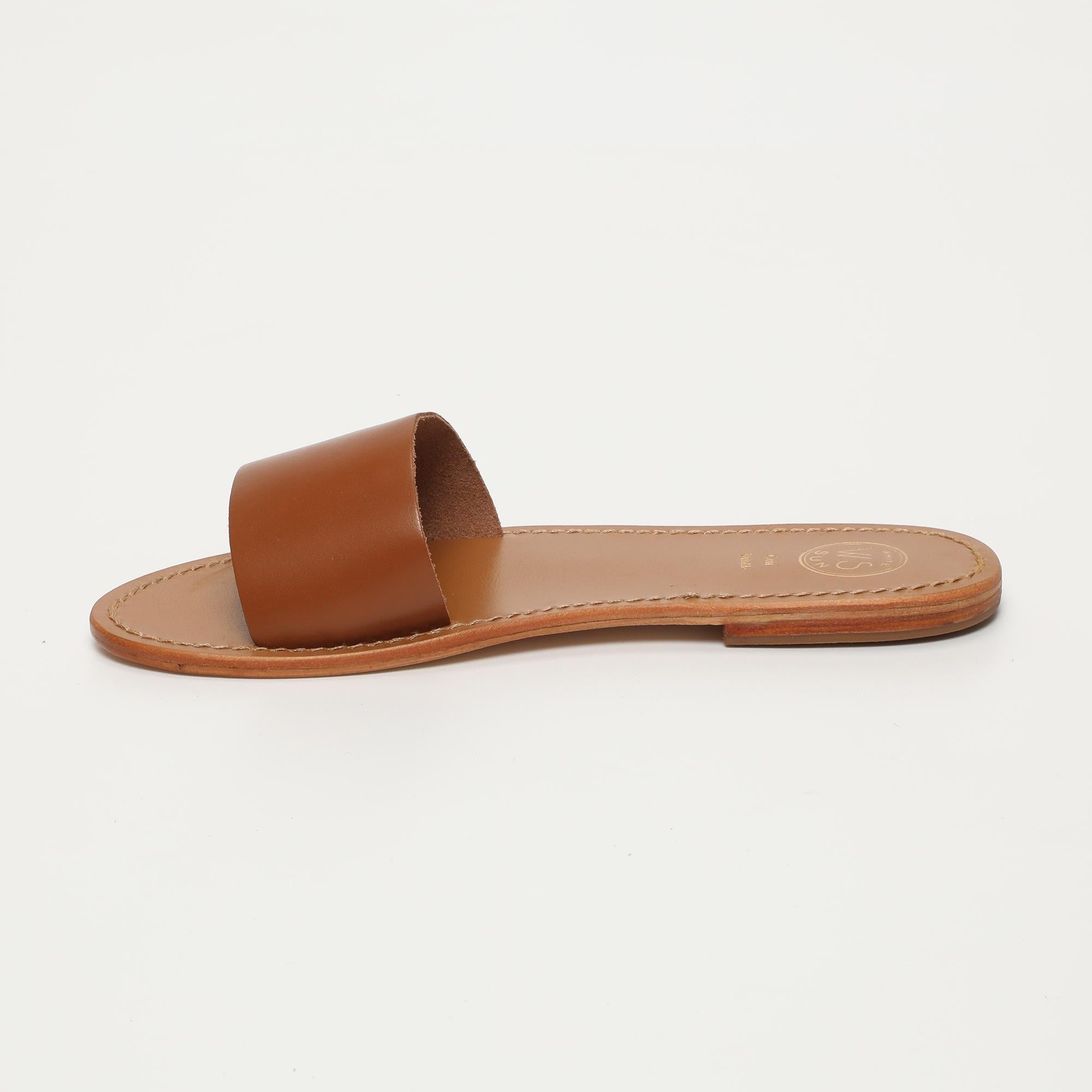 YORK mules en cuir camel