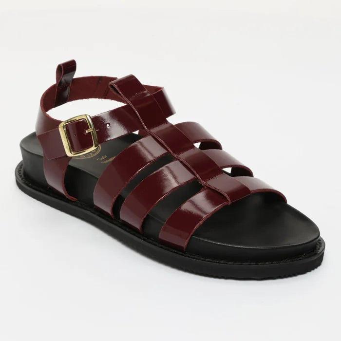 TYLER sandales en cuir blackberry verni