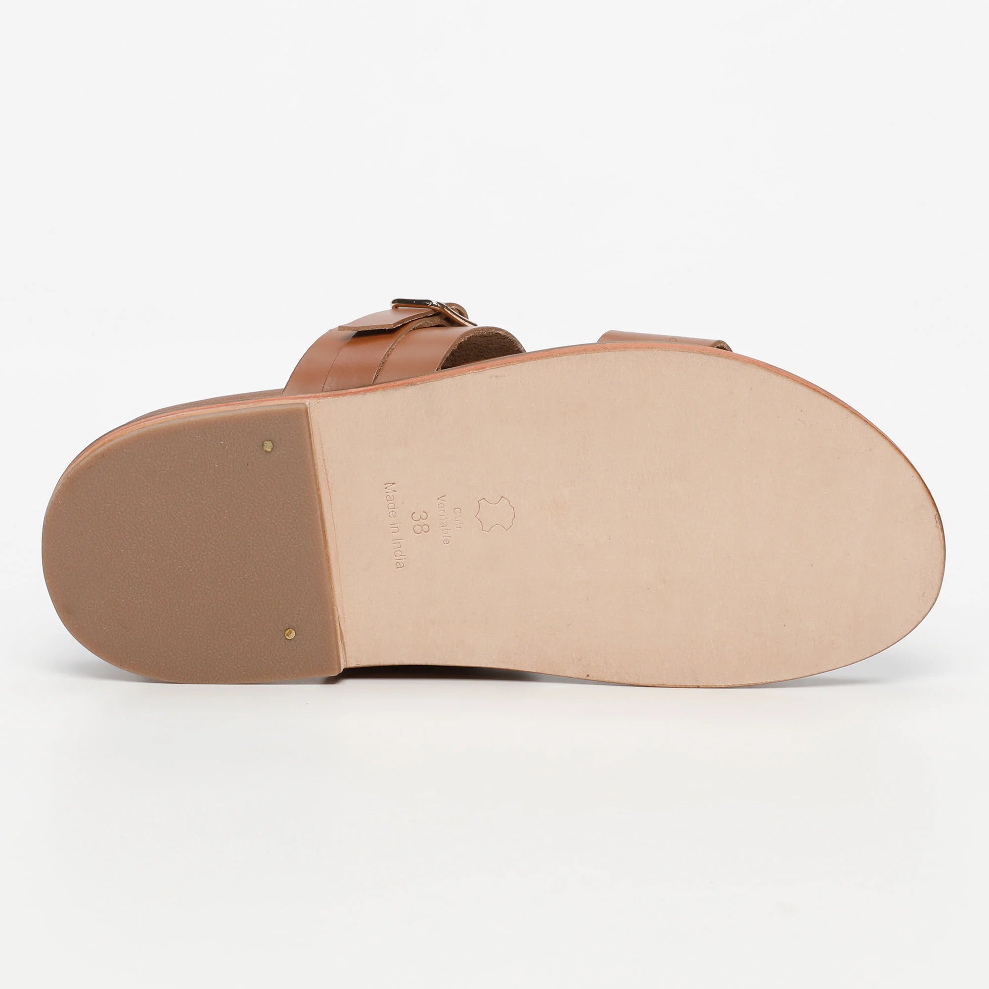ZENETA sandales en cuir camel
