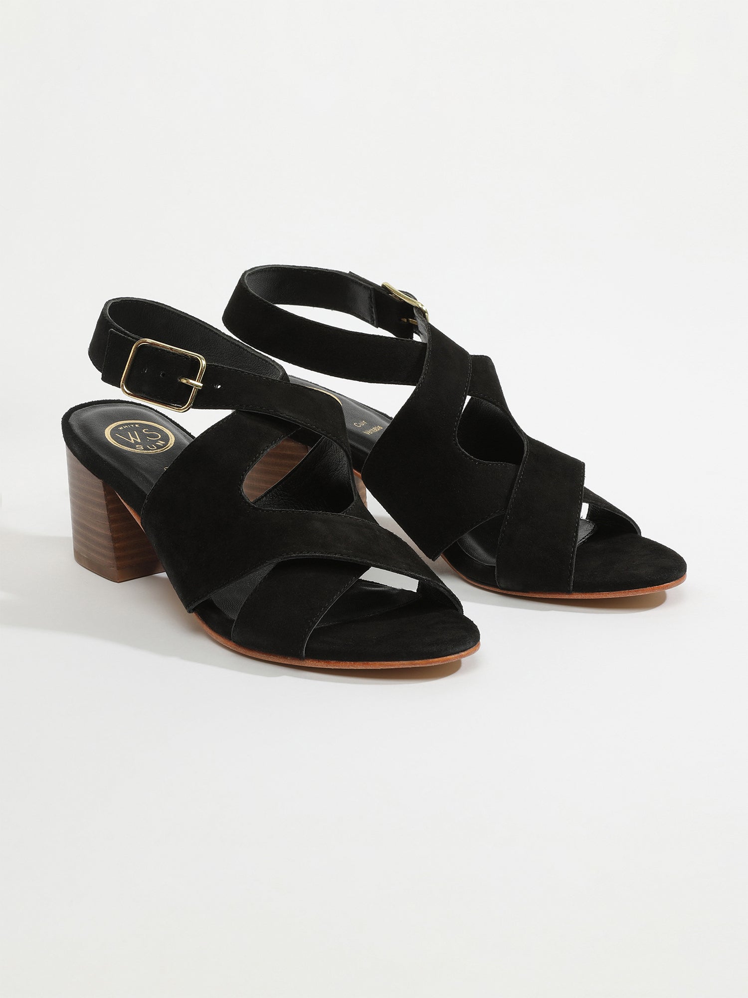 MADINA sandales talon en cuir camel
