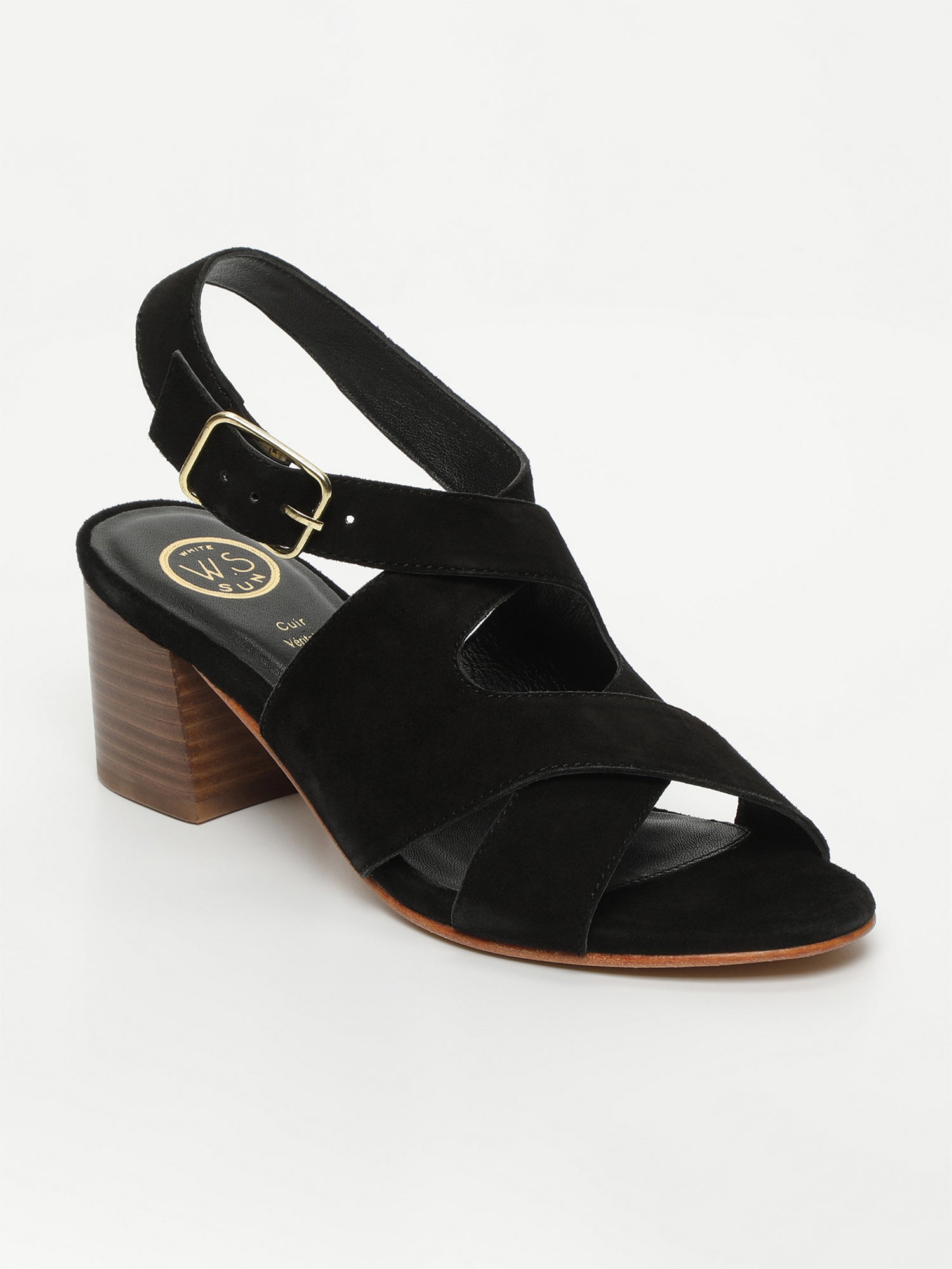 MADINA sandales talon en cuir camel