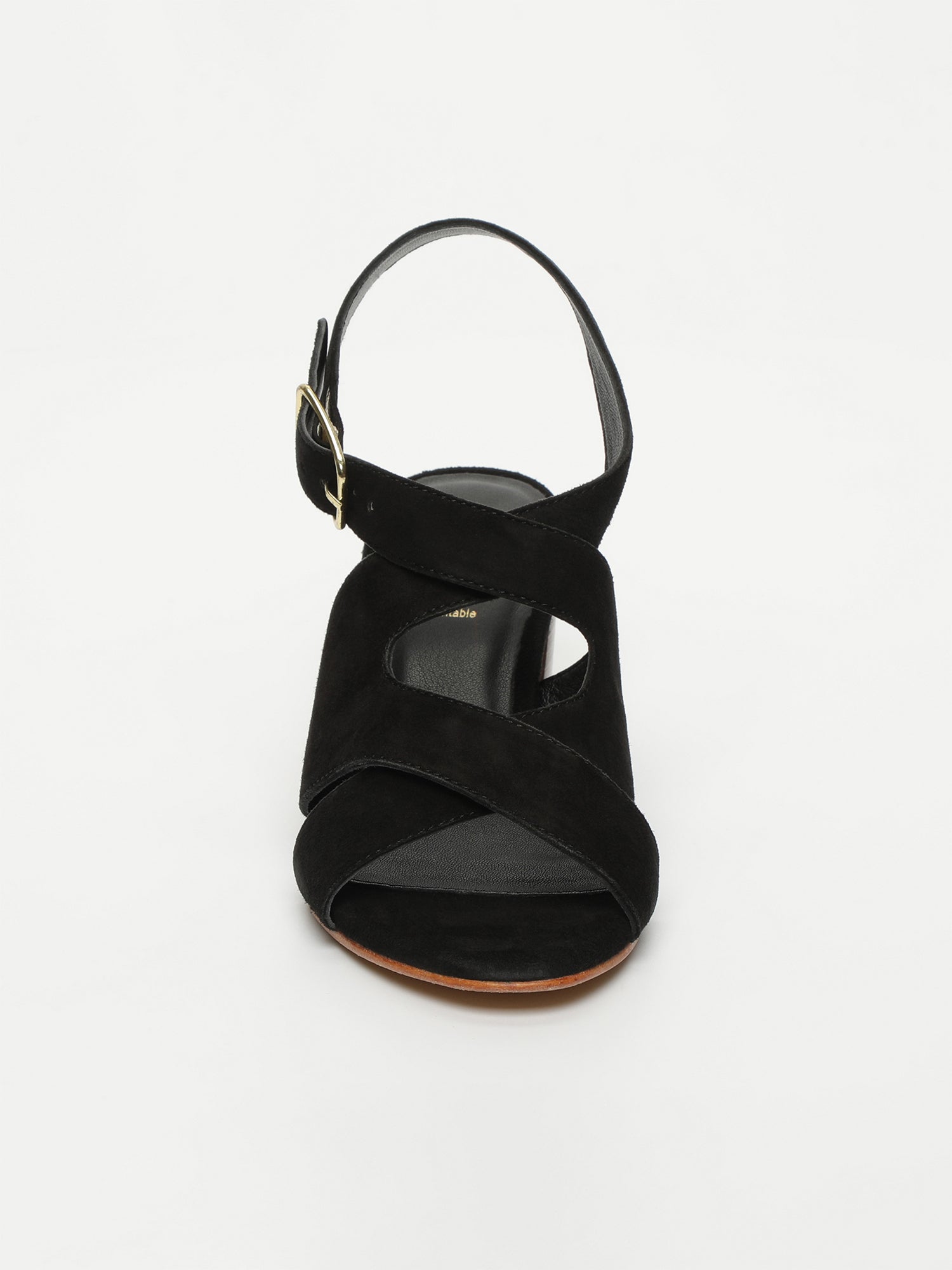 MADINA sandales talon en cuir camel