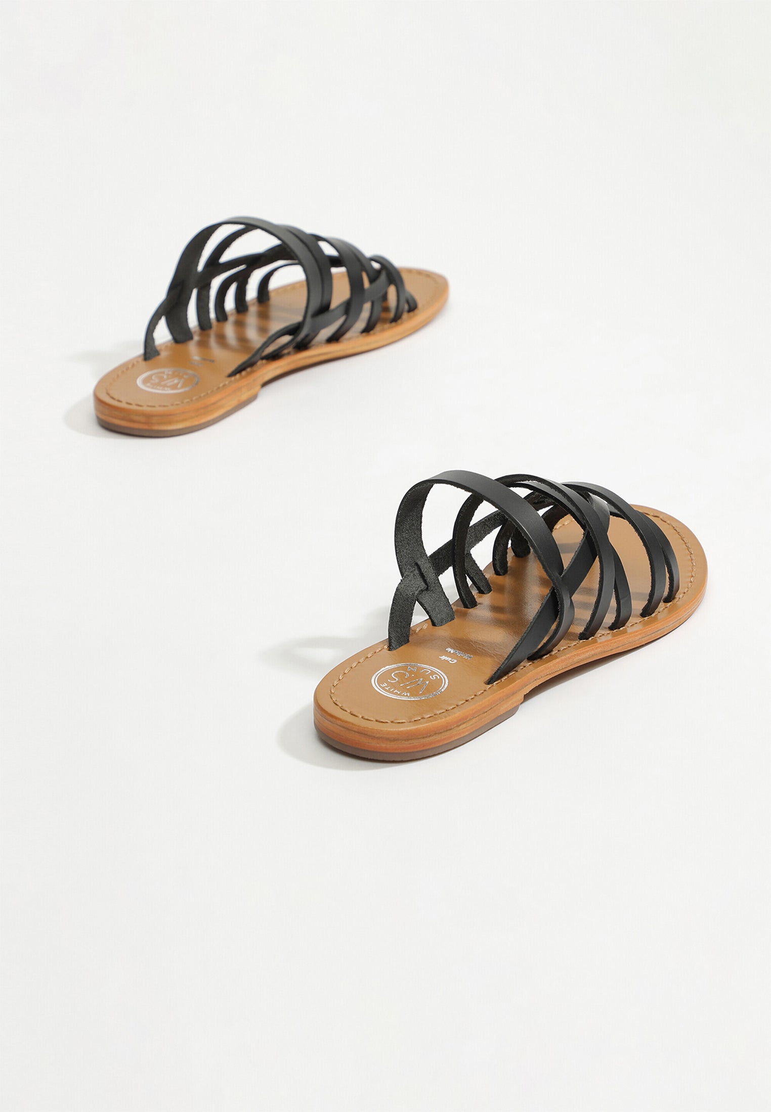 FONERS sandales en cuir noir