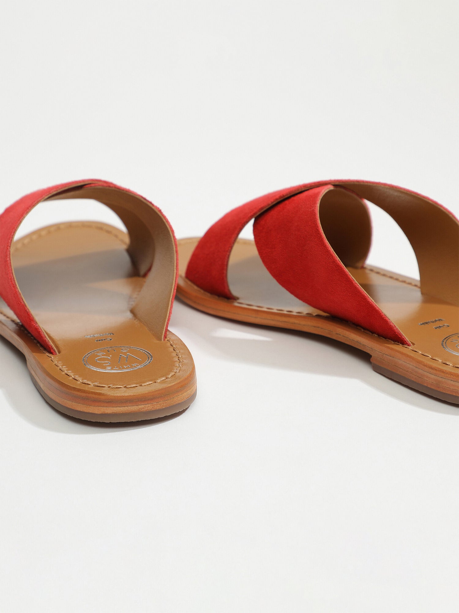 LANRUEN mules en cuir rouge