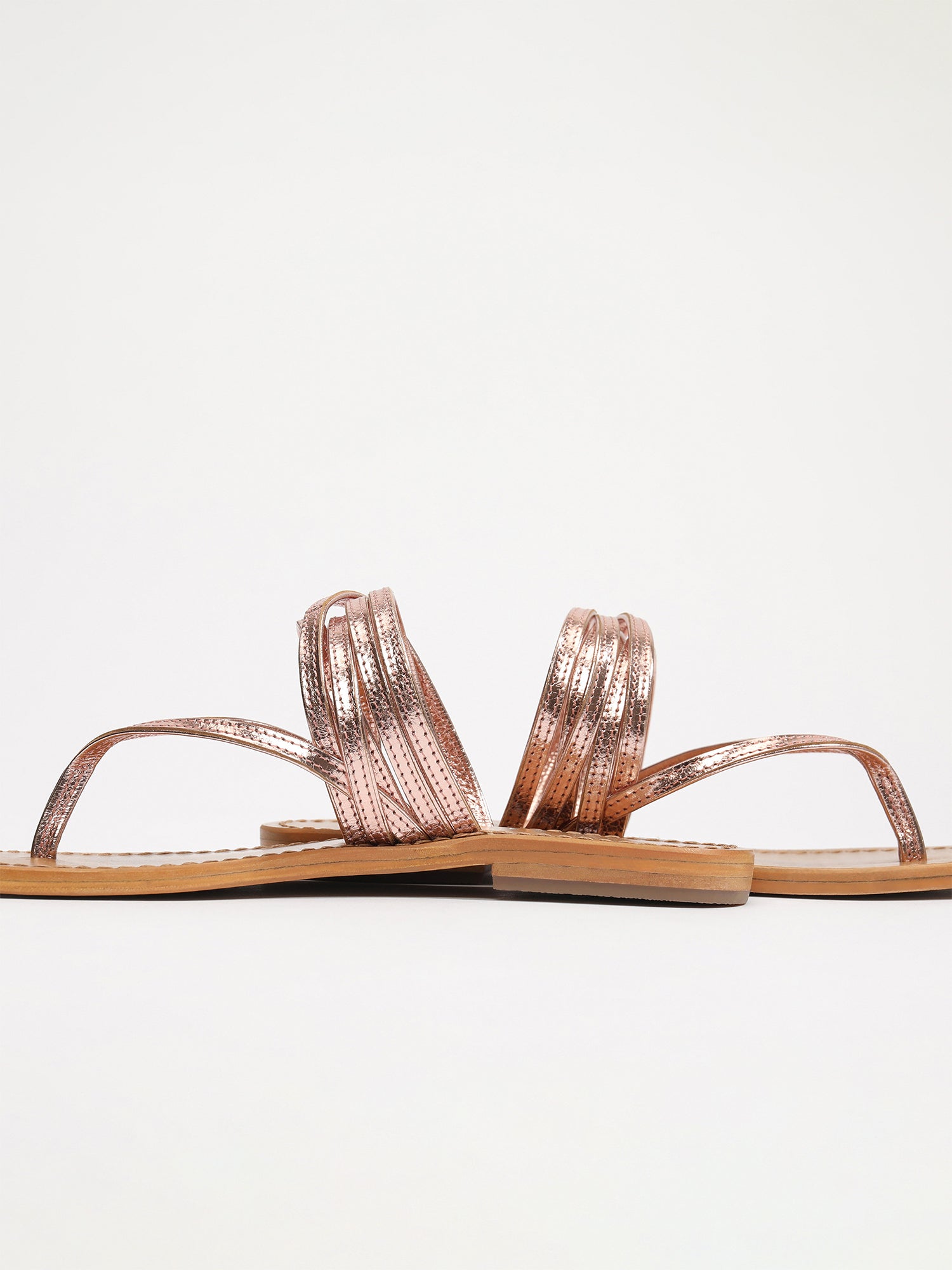 NOVA sandales en cuir or rose