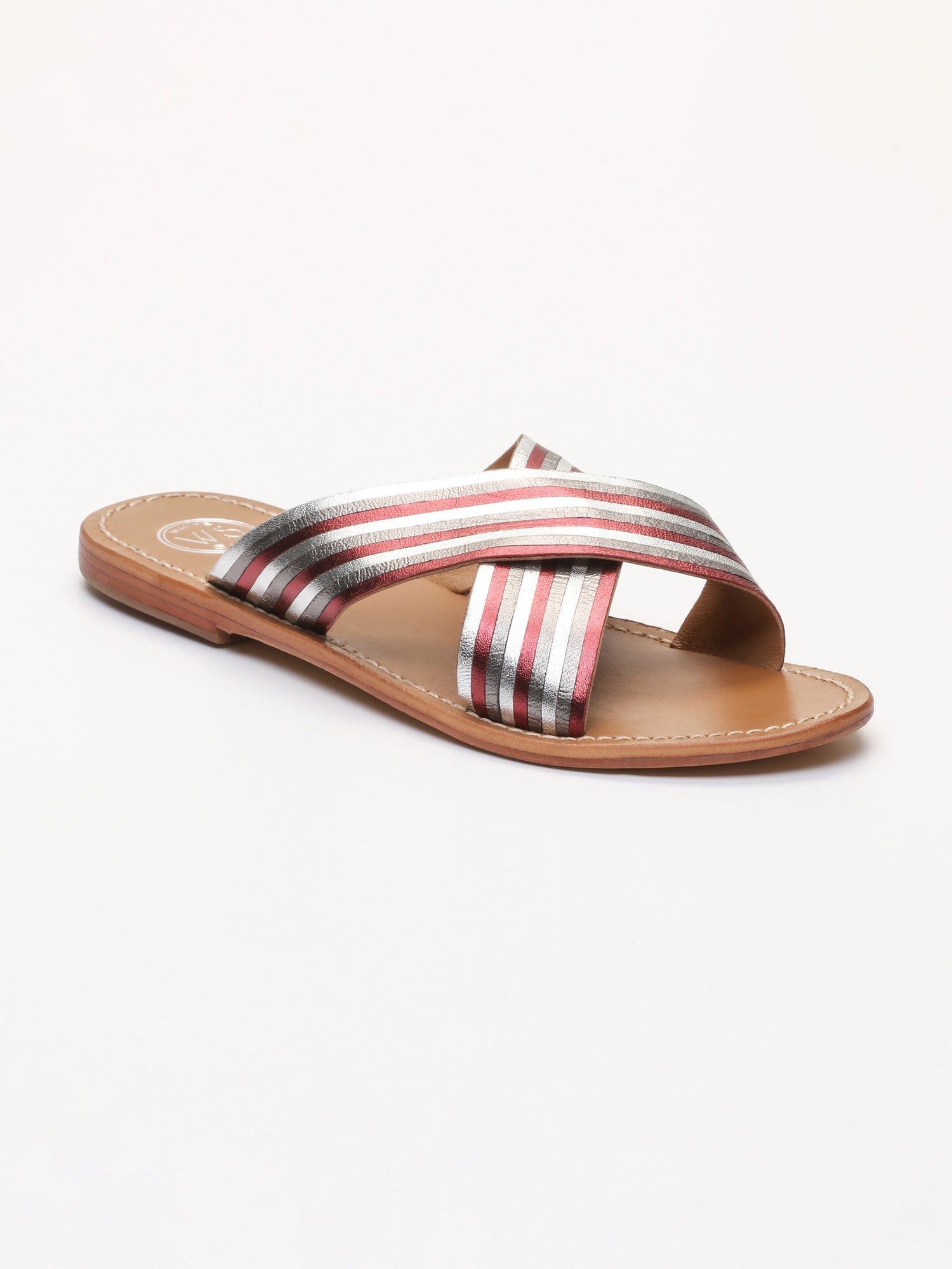 SALMA sandales en cuir bordeaux clair