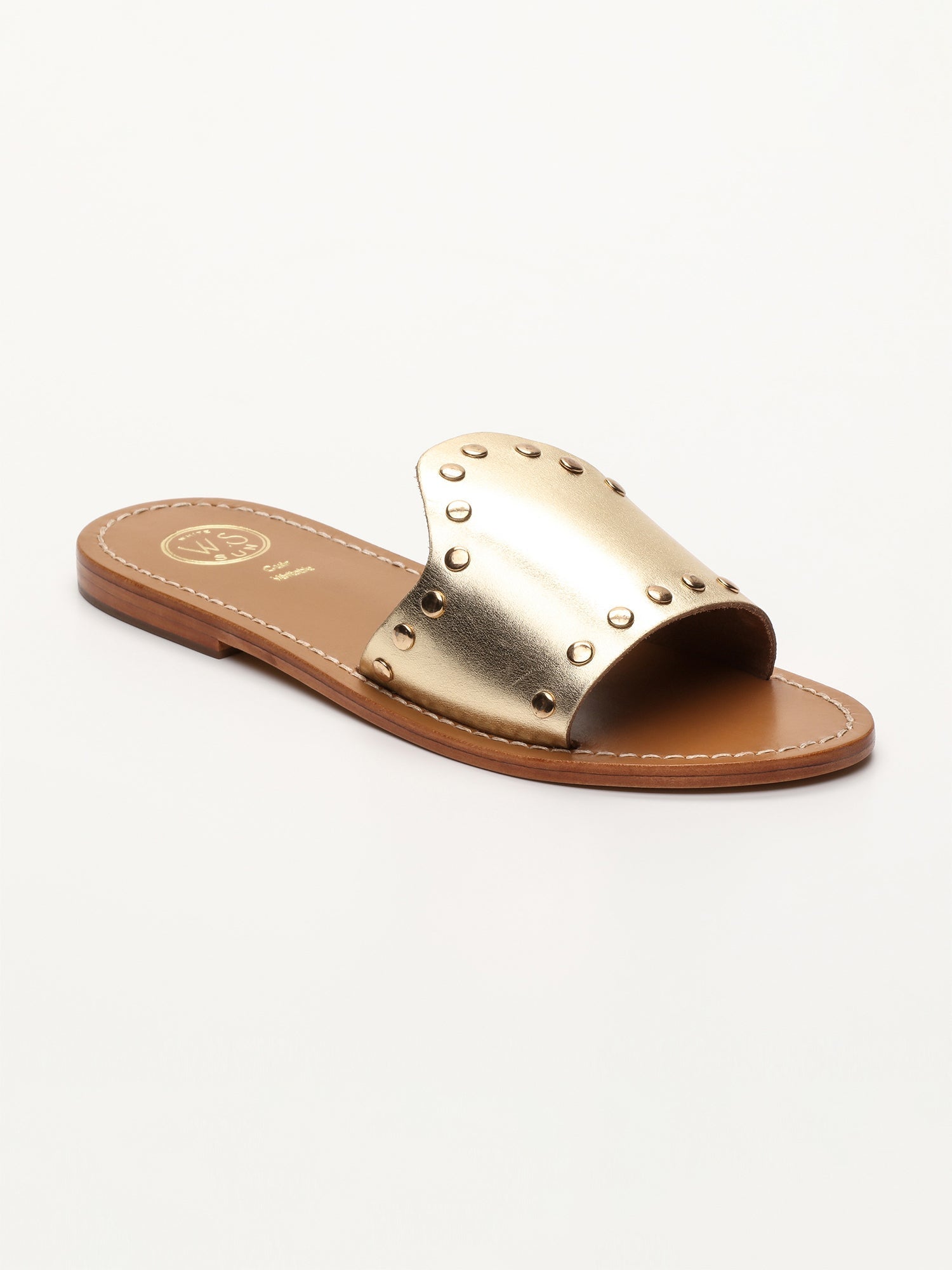 BOIPEBA sandales en cuir or foncé