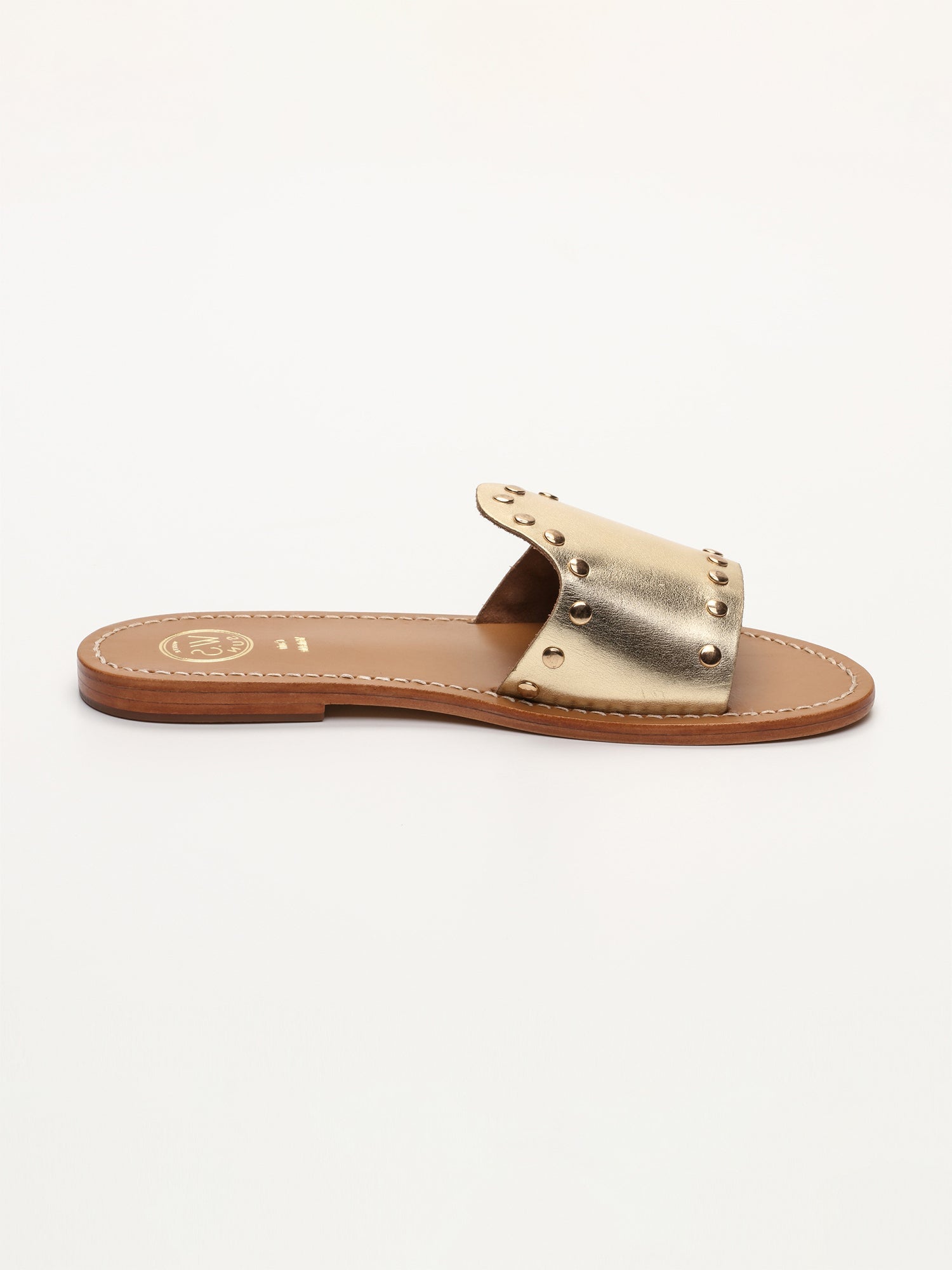 BOIPEBA sandales en cuir or foncé