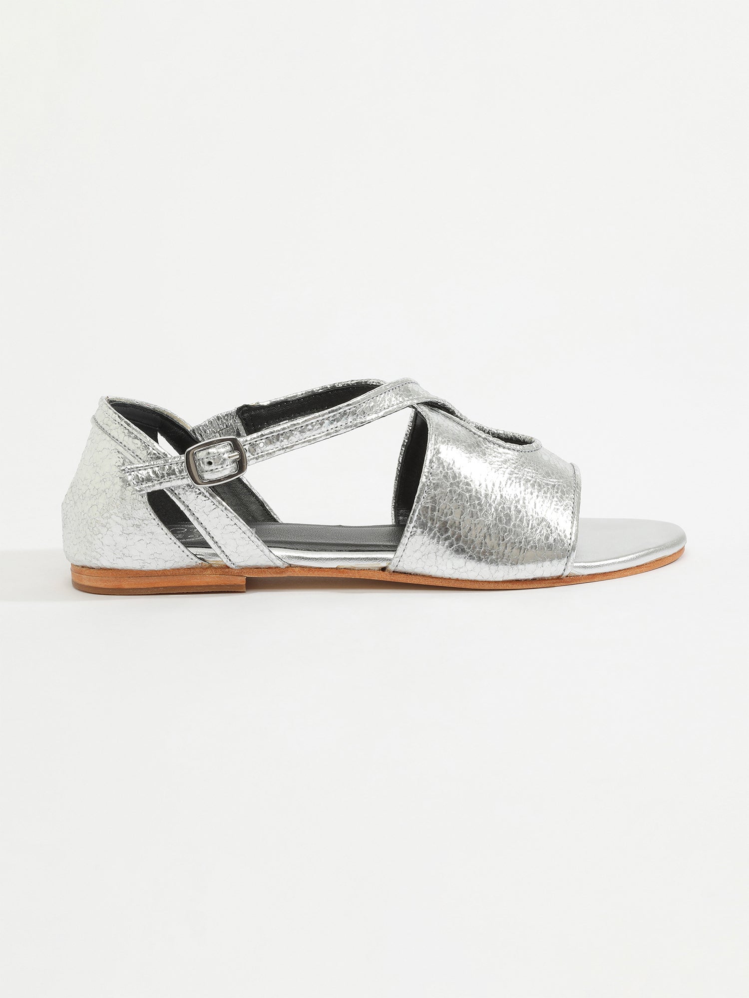 KIRBY sandales en cuir argent