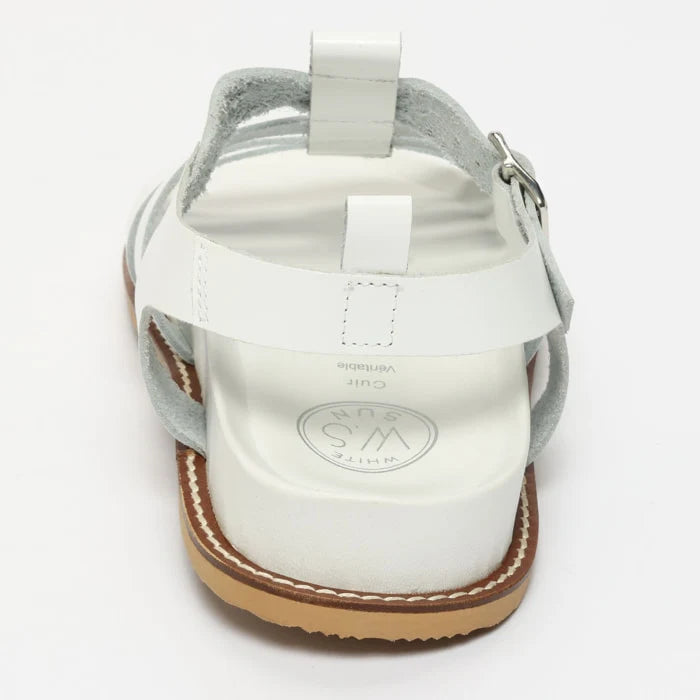TYLER sandales en cuir blanc
