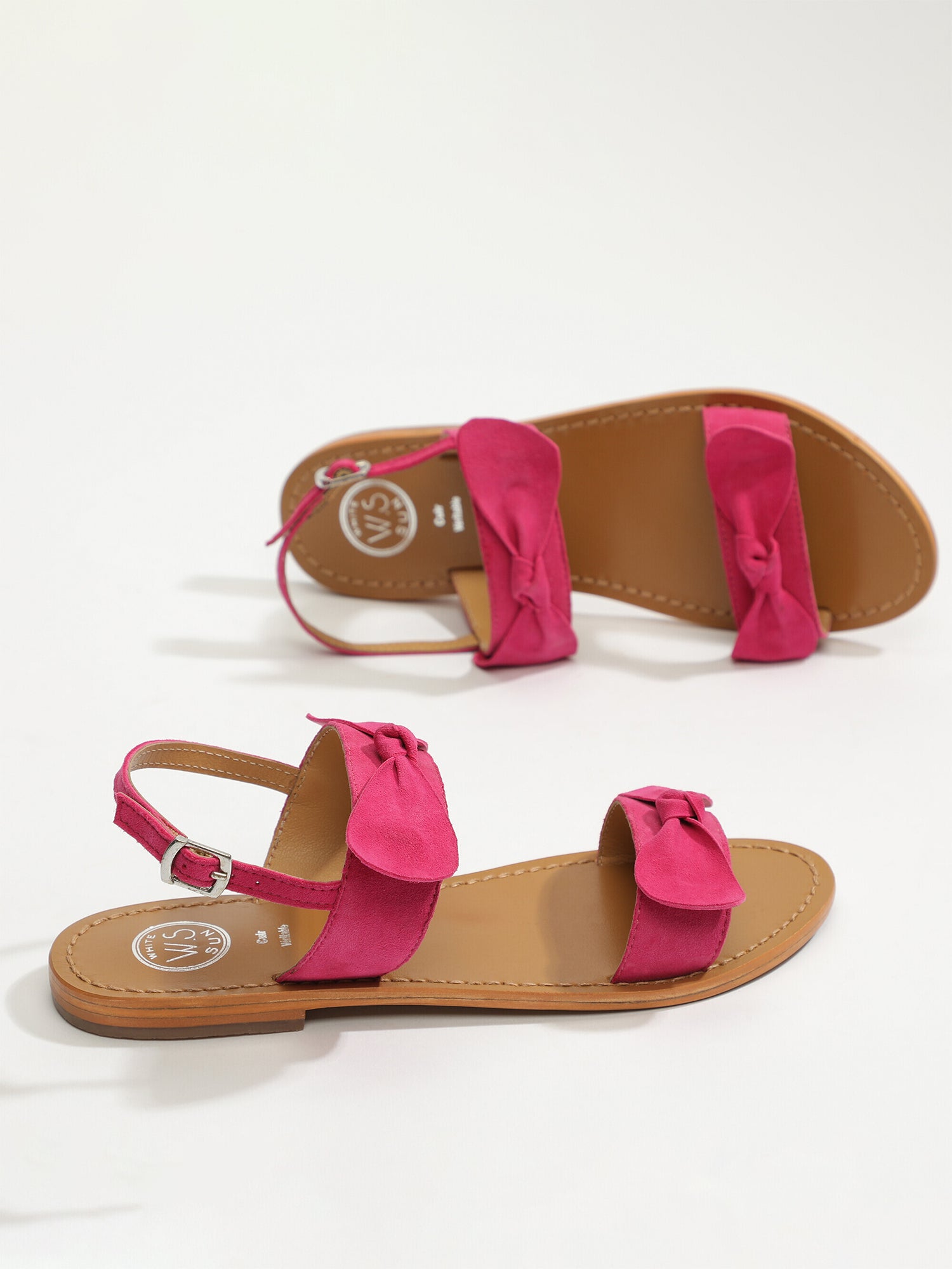 INDAH sandales fantaisie en cuir fushia