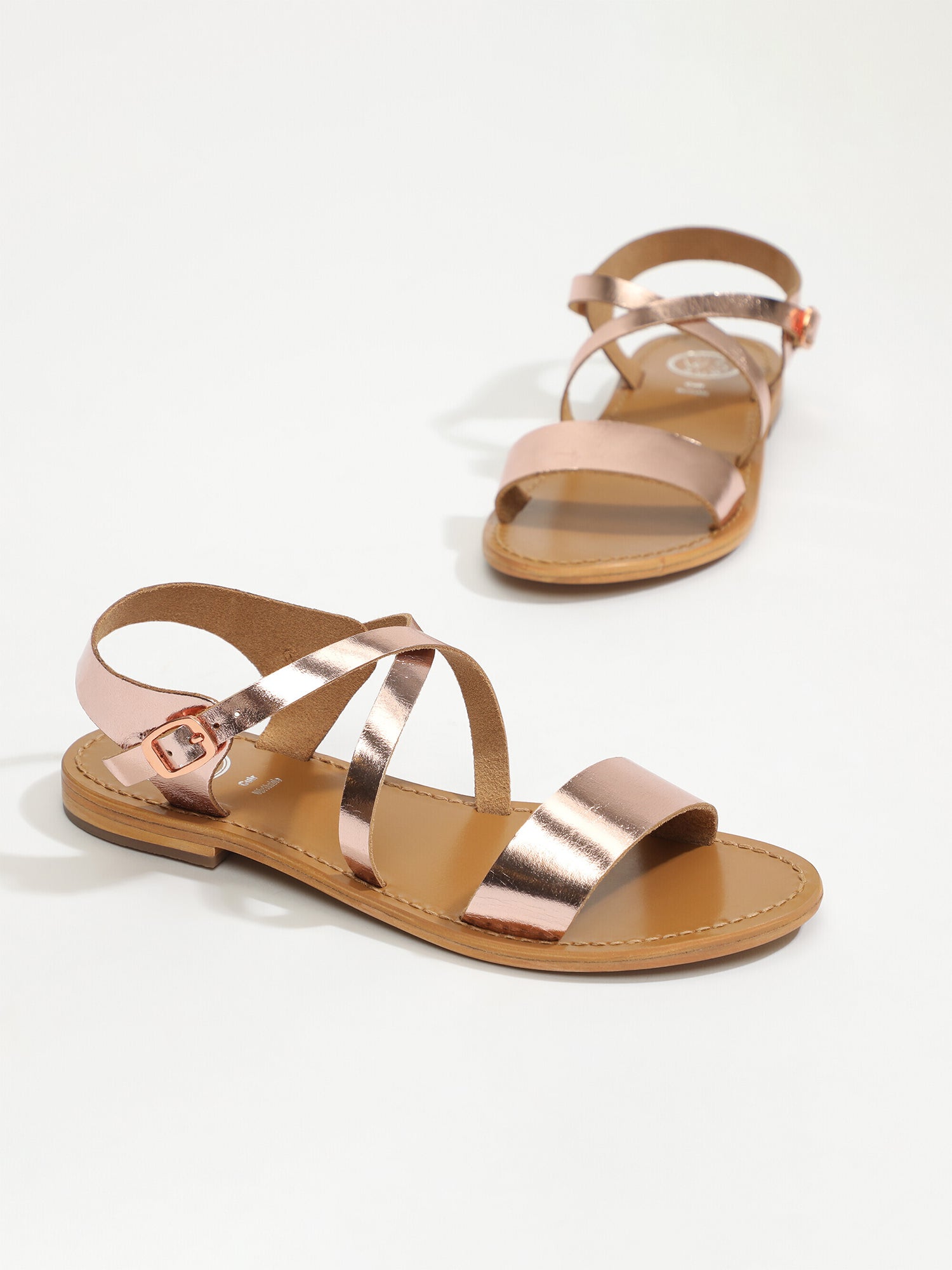 MANAUS sandales en cuir or rose
