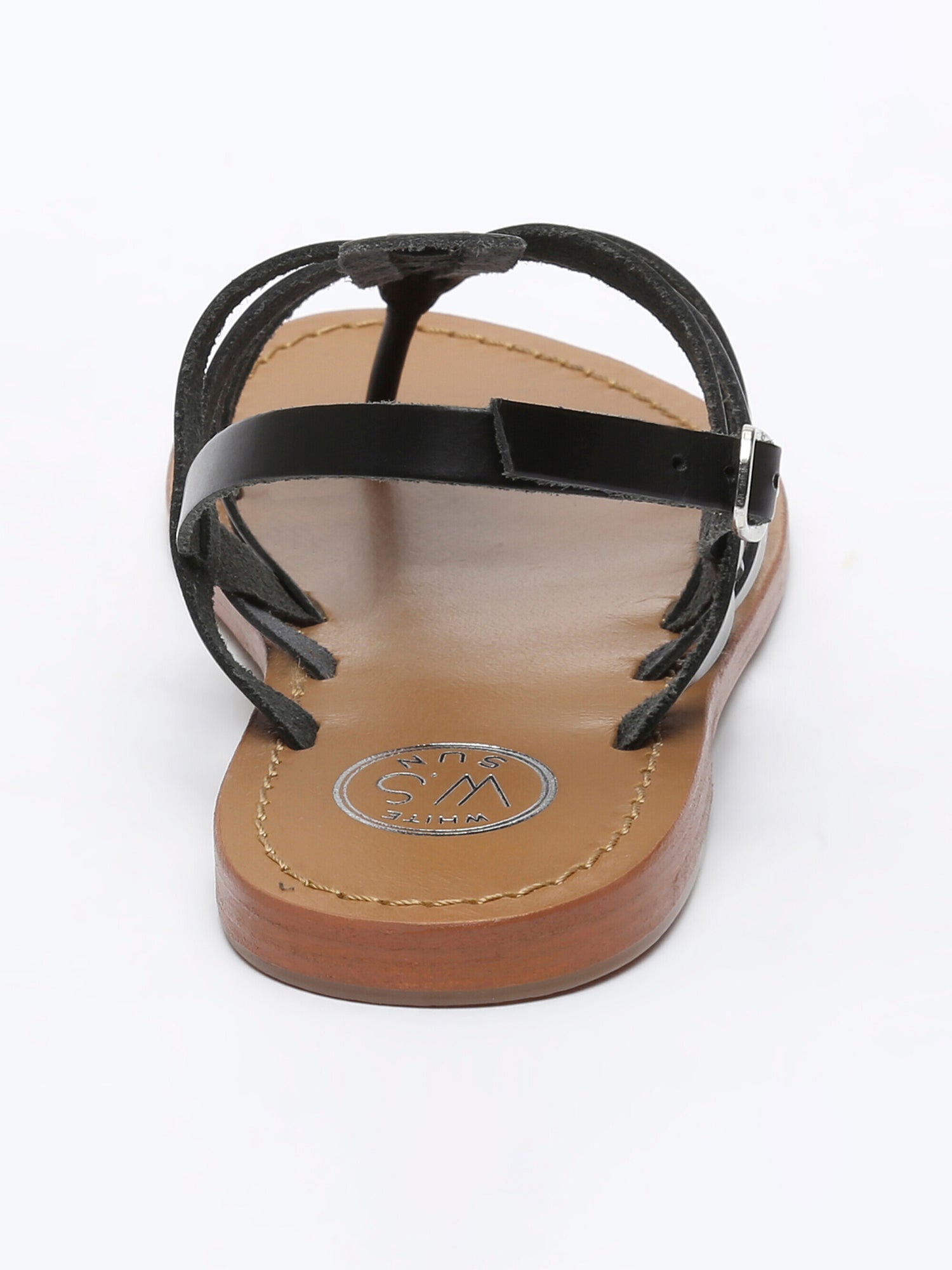 FUSINUS sandales spartiates en cuir noir
